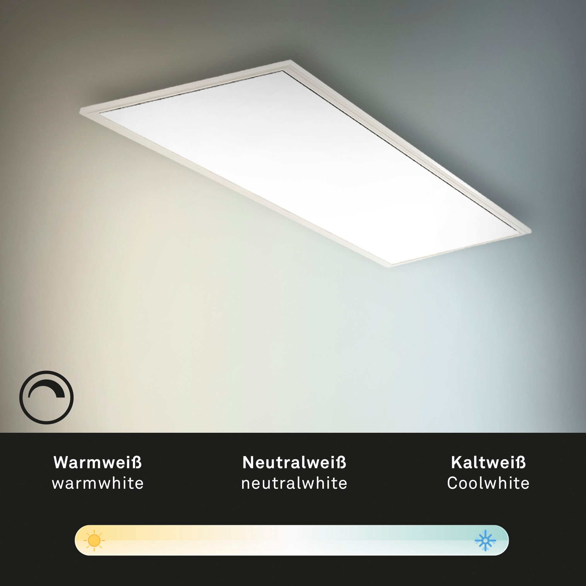 Briloner Leuchten LED Panel »7167016 Piatto«, Leuchtmittel LED-Board | LED fest integriert, Deckenlampe, 100x25x6cm, 24W, Wohnzimmer, Schlafzimmer, Flur