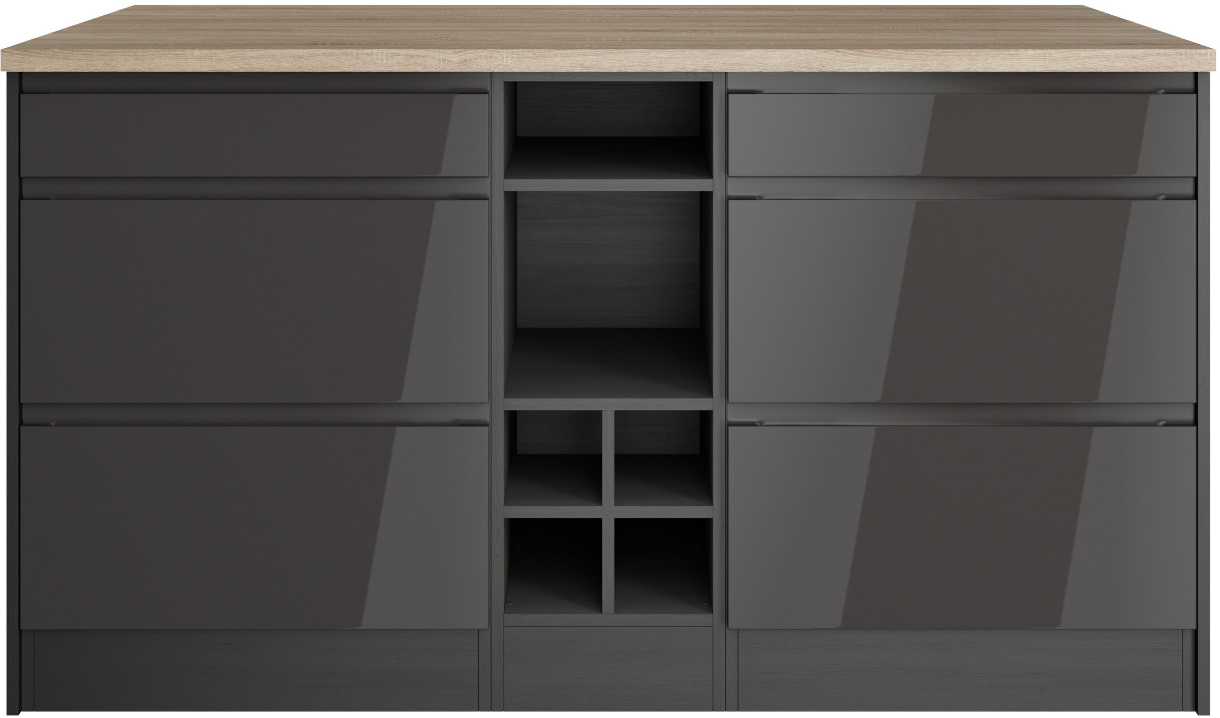 HELD MÖBEL Kücheninsel »Virginia«, Breite 153 cm, MDF-Fronten, Flaschenregal