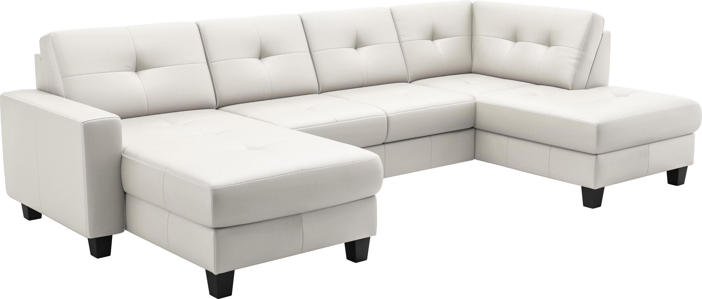 Wohnlandschaft HOME AFFAIRE "Varese", weiß (reinweiß), B:304cm H:91cm T:170cm, Sofas, Wohnlandschaft, wahlweise mit Bettfunktion und Bettkasten 2