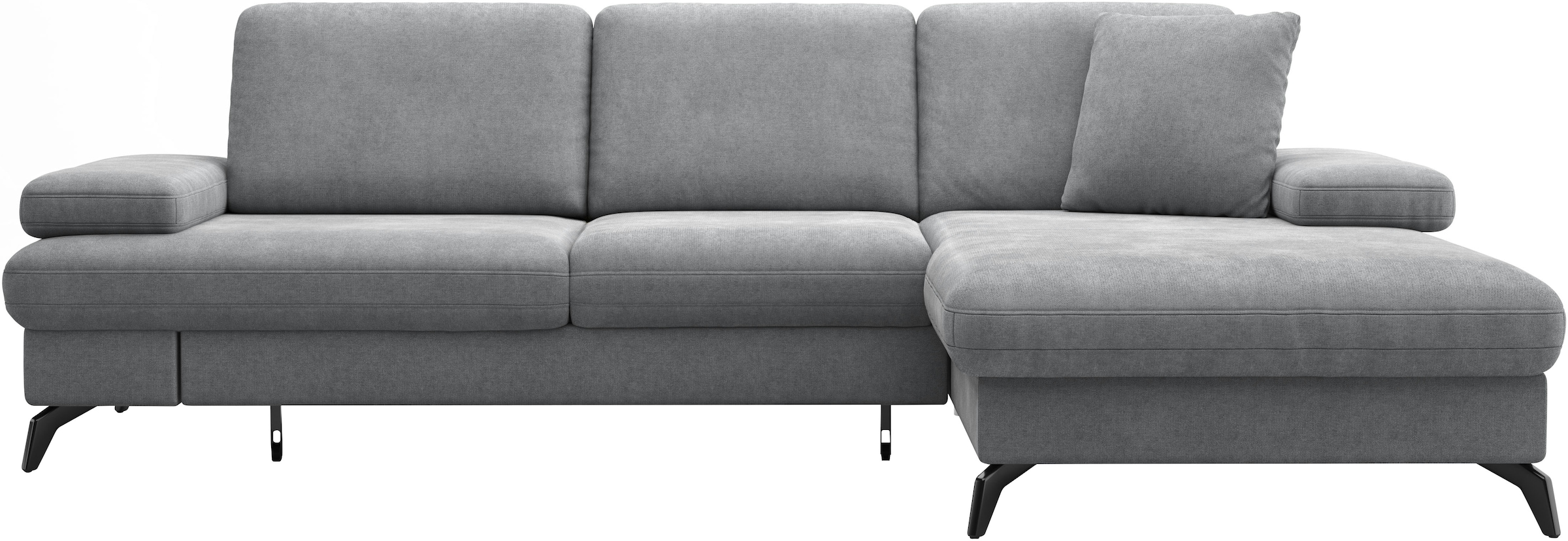 sit&more Ecksofa »Morris Jubi L-Form, inklusive XXL-Liegefläche, bzw. Schlaffunktion«, Bettfunktion, Armteilverstellung und 1 Zierkissen