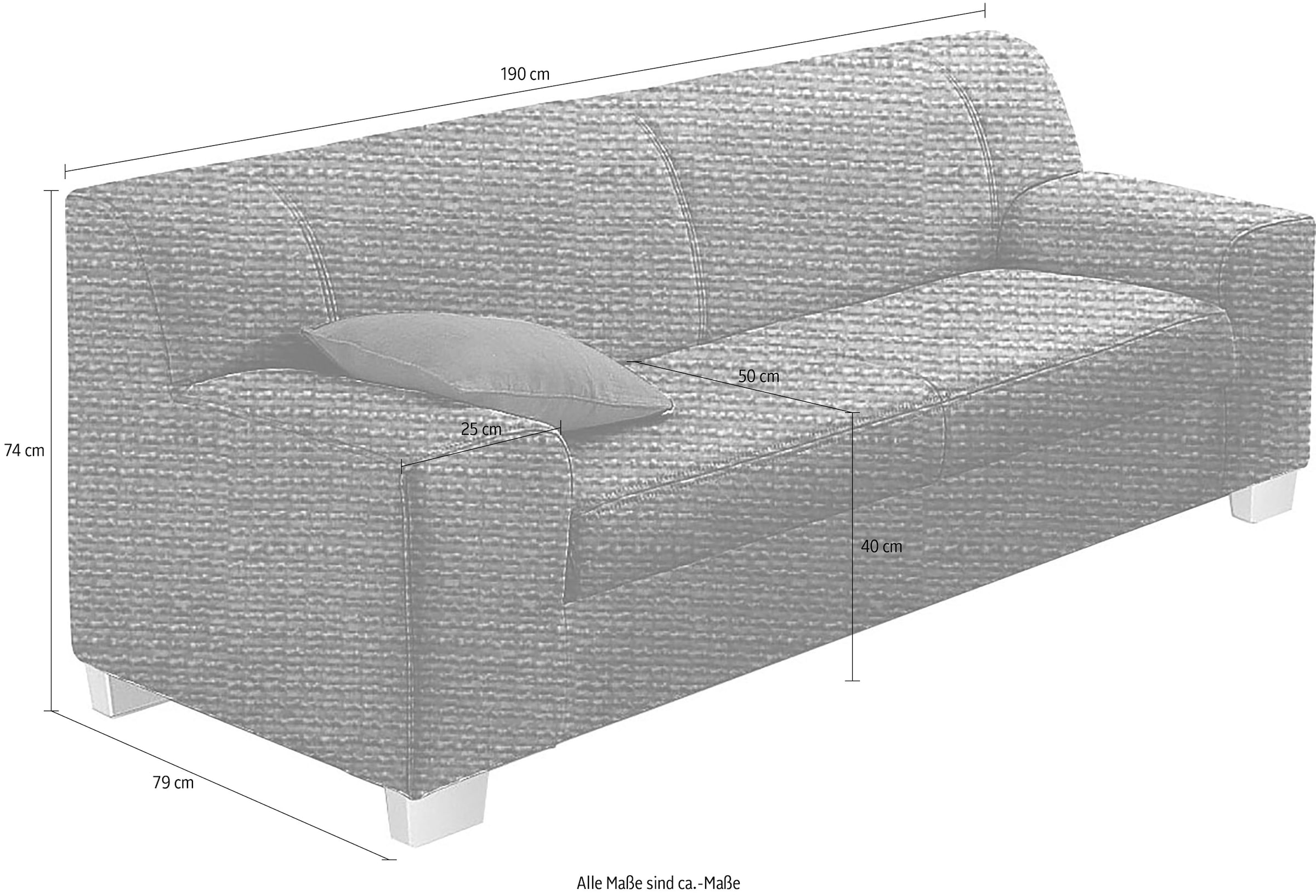 DOMO collection 3-Sitzer »Amando zeitlos und modern, komfortabel,«, in vielen Bezugsvarianten, auch in Leder