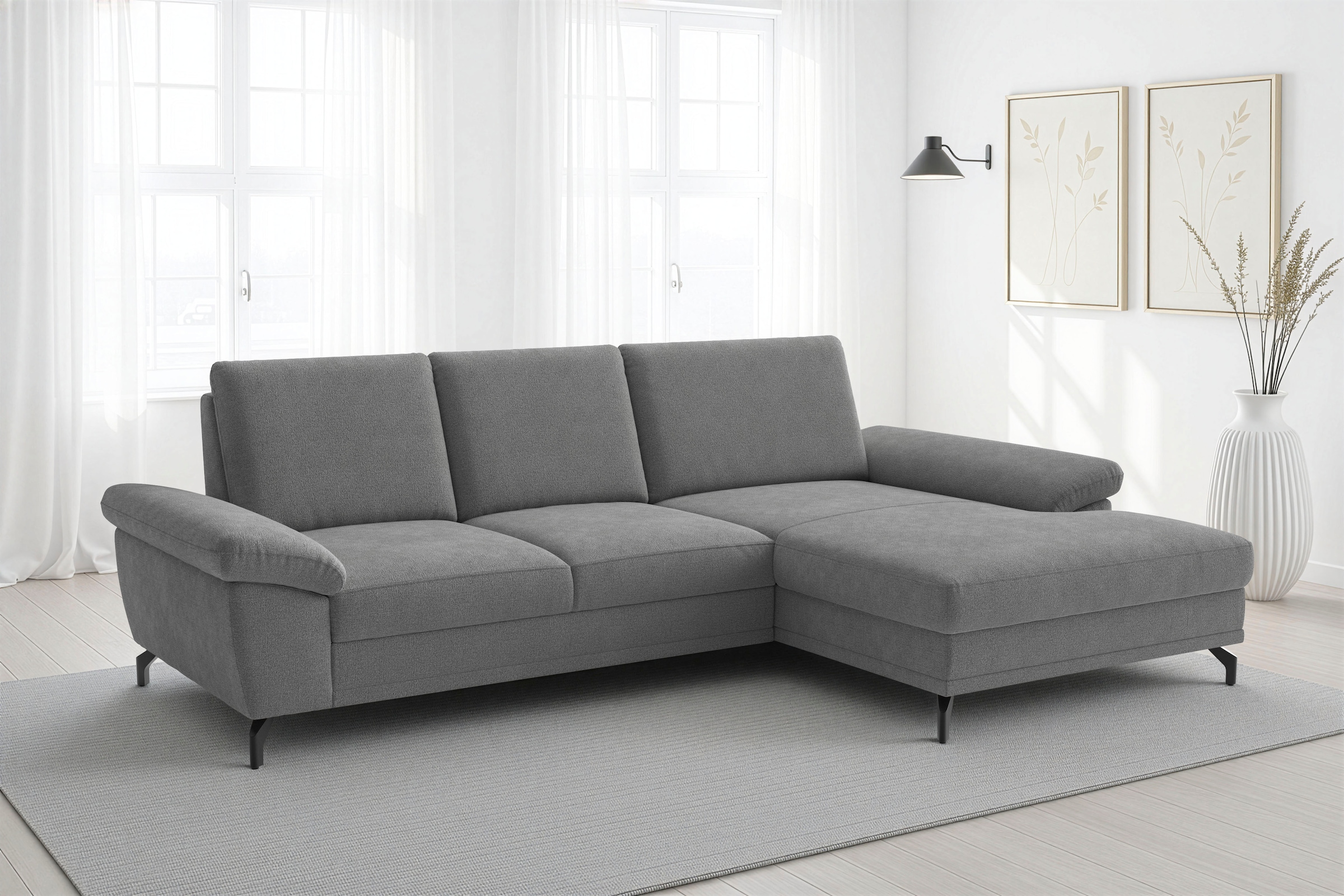 sit&more Ecksofa "Chelsea L-Form, B: 264 cm, Armteil- & Sitztiefenverstellung" optional Schlaffunktion und Bettkasten