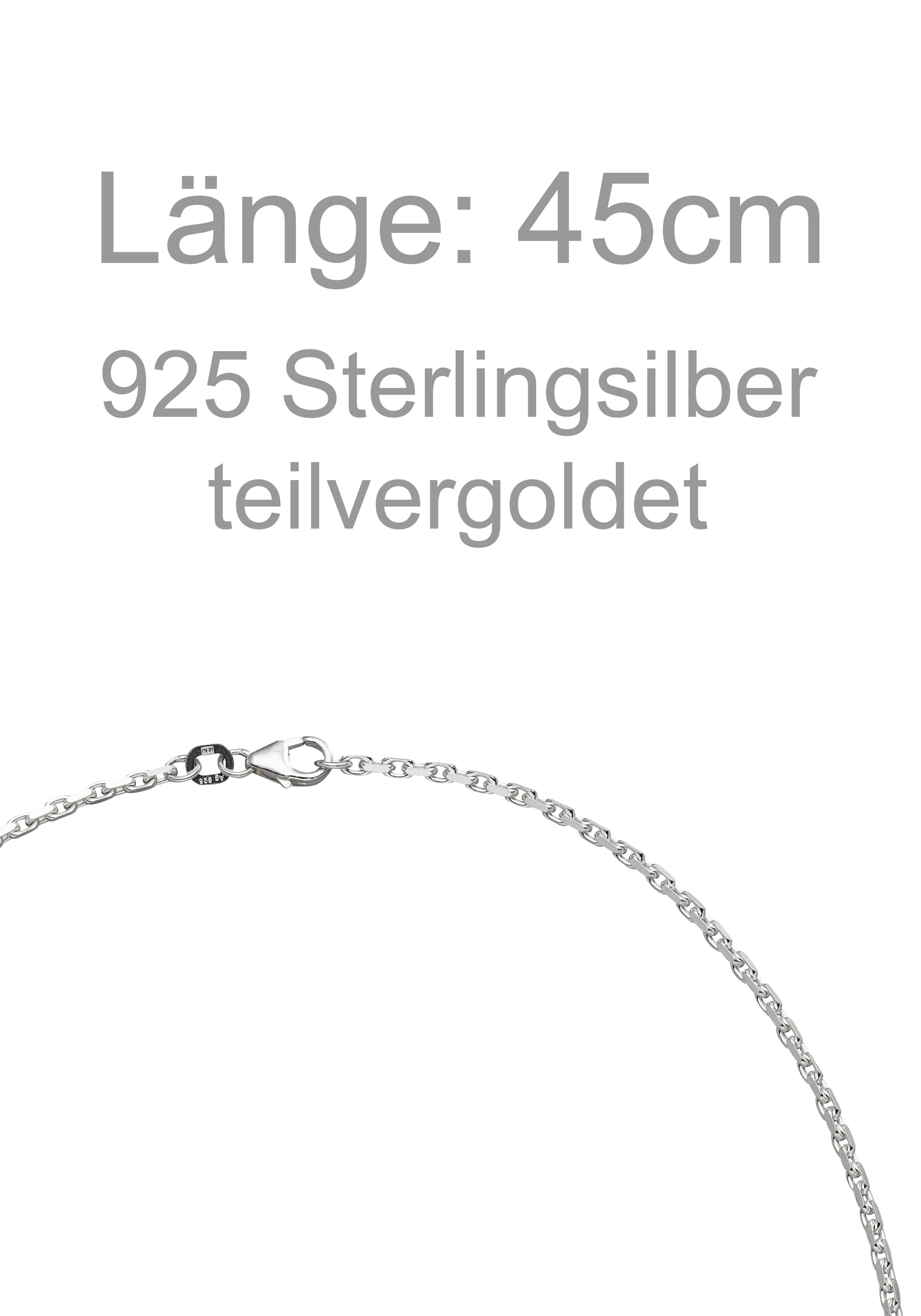 JOBO Kette ohne Anhänger 925 Silber bicolor vergoldet 45 cm