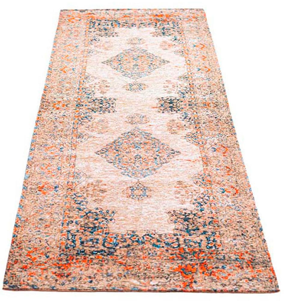 Teppich TOM TAILOR HOME "Funky Orient Kirman", bunt (multi), B:60cm H:5mm L:230cm, Baumwolle, Kunstfaser, Teppiche, Teppich, Kurzflor, Orient-Optik, Vintage Design, auch als Läufer