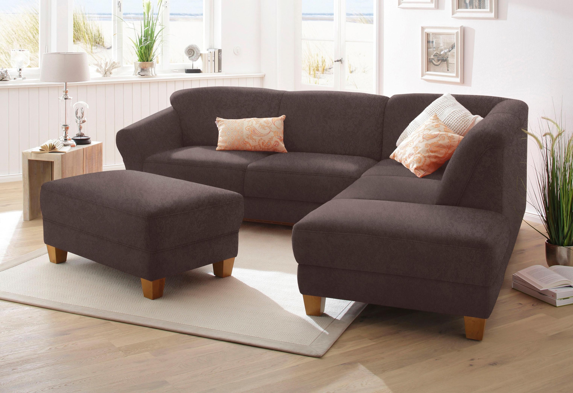 OTTO home Ecksofa "Gotland L-Form" wahlweise mit Sitztiefenverstellung + Bettkasten