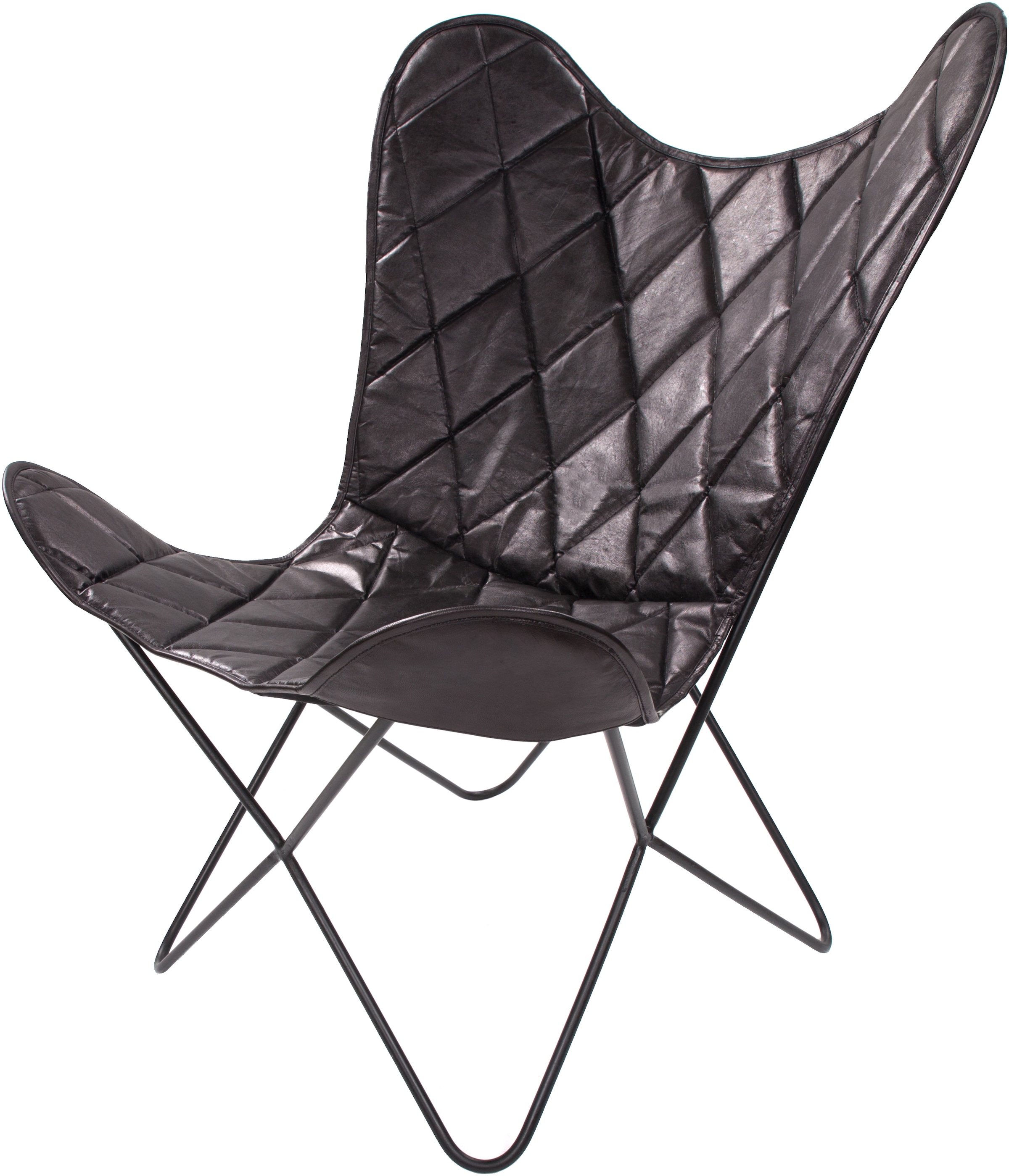 Kayoom "Schmetterling Stuhl Pablo, Schmetterlingsstuhl aus Leder" () 1 Stk. günstig online kaufen