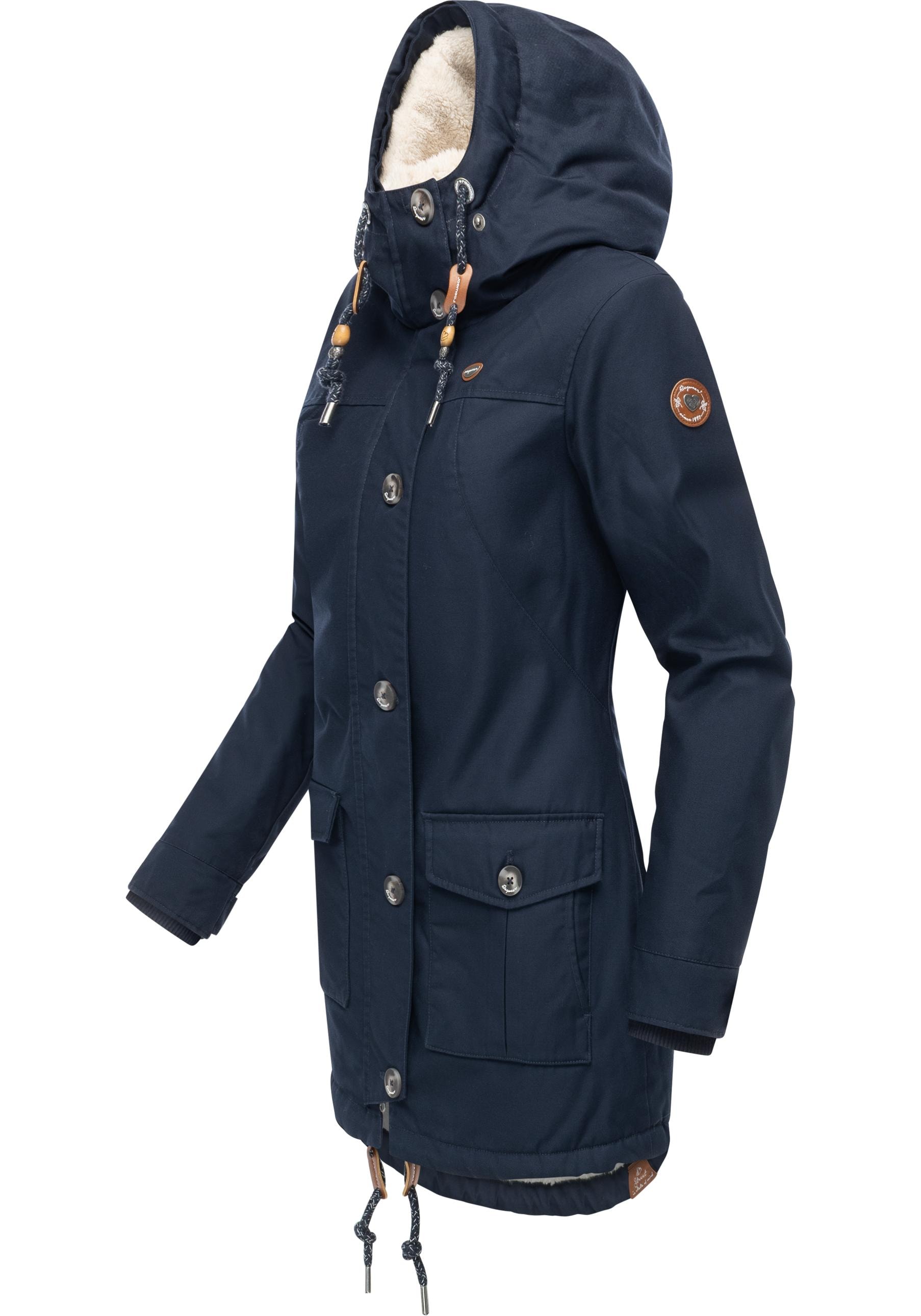 Ragwear Wintermantel »Jane YOUMODO« Leicht gefütterte Winterjacke mit Kapuze