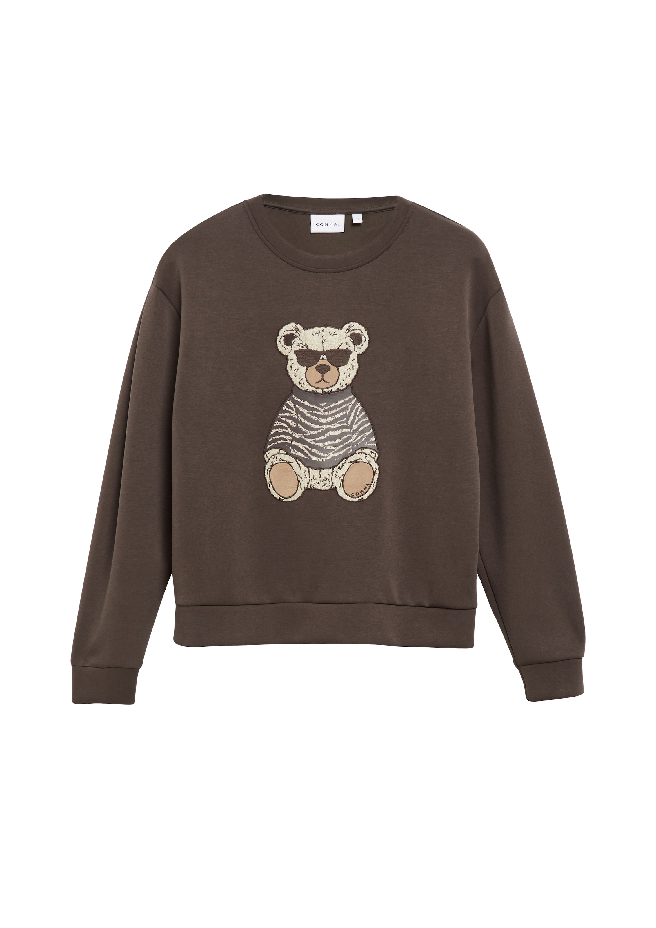 Comma Sweater , mit Teddy-Stickerei / Viskose-Stretch
