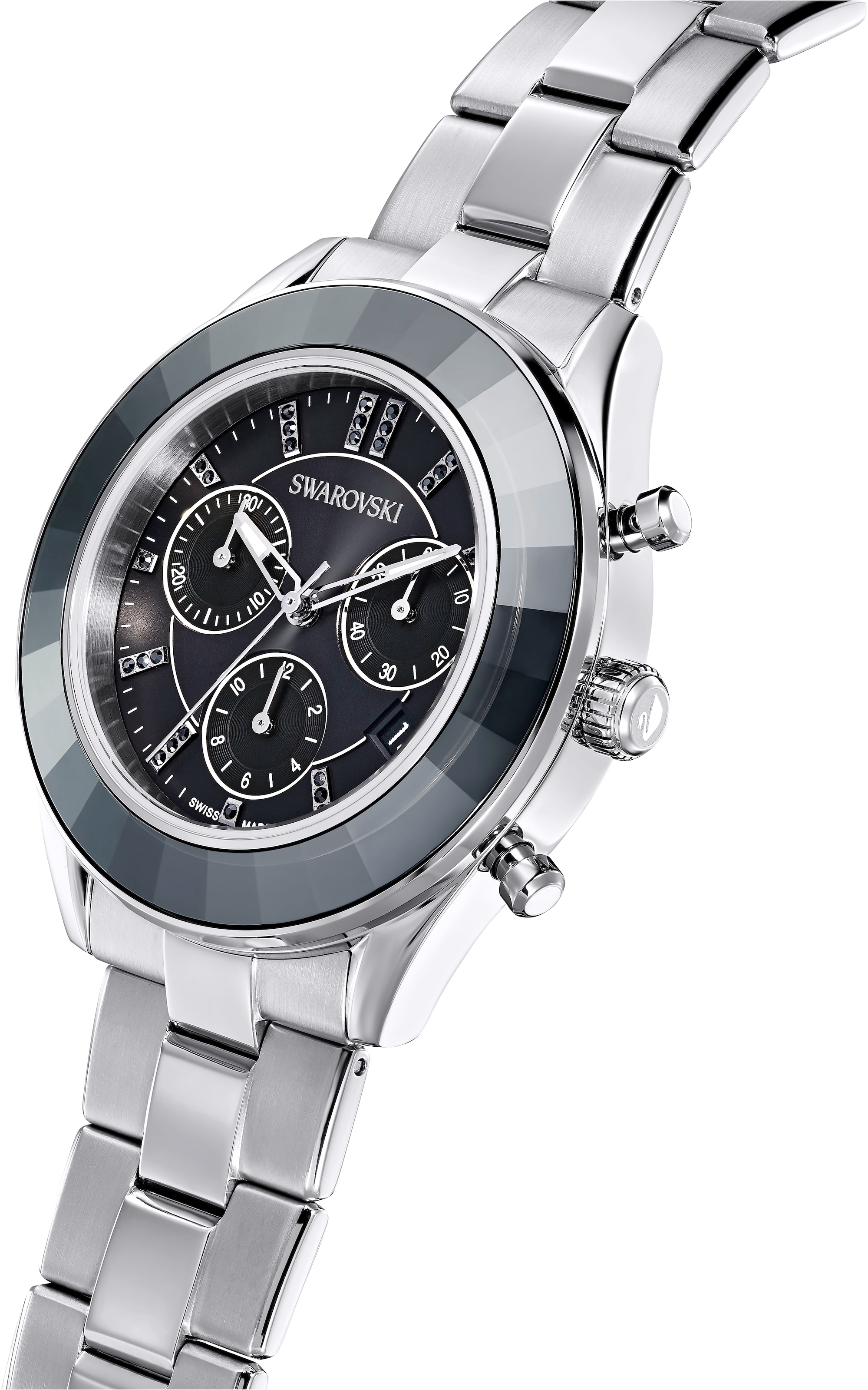 Swarovski Chronograph »OCTEA LUX SPORT 39 mm«, Quarz,Armbanduhr,Damenuhr,Swiss Made,Swarovski-Kristalle,Stoppfunktion