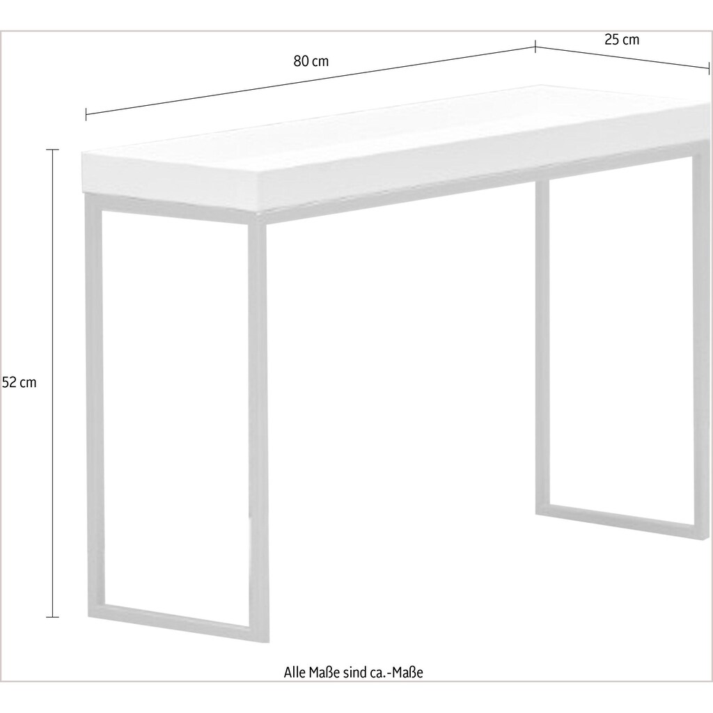 jankurtz Konsolentisch »pizzo«, in verschiedenen Gestellfarben, Breite 80 cm