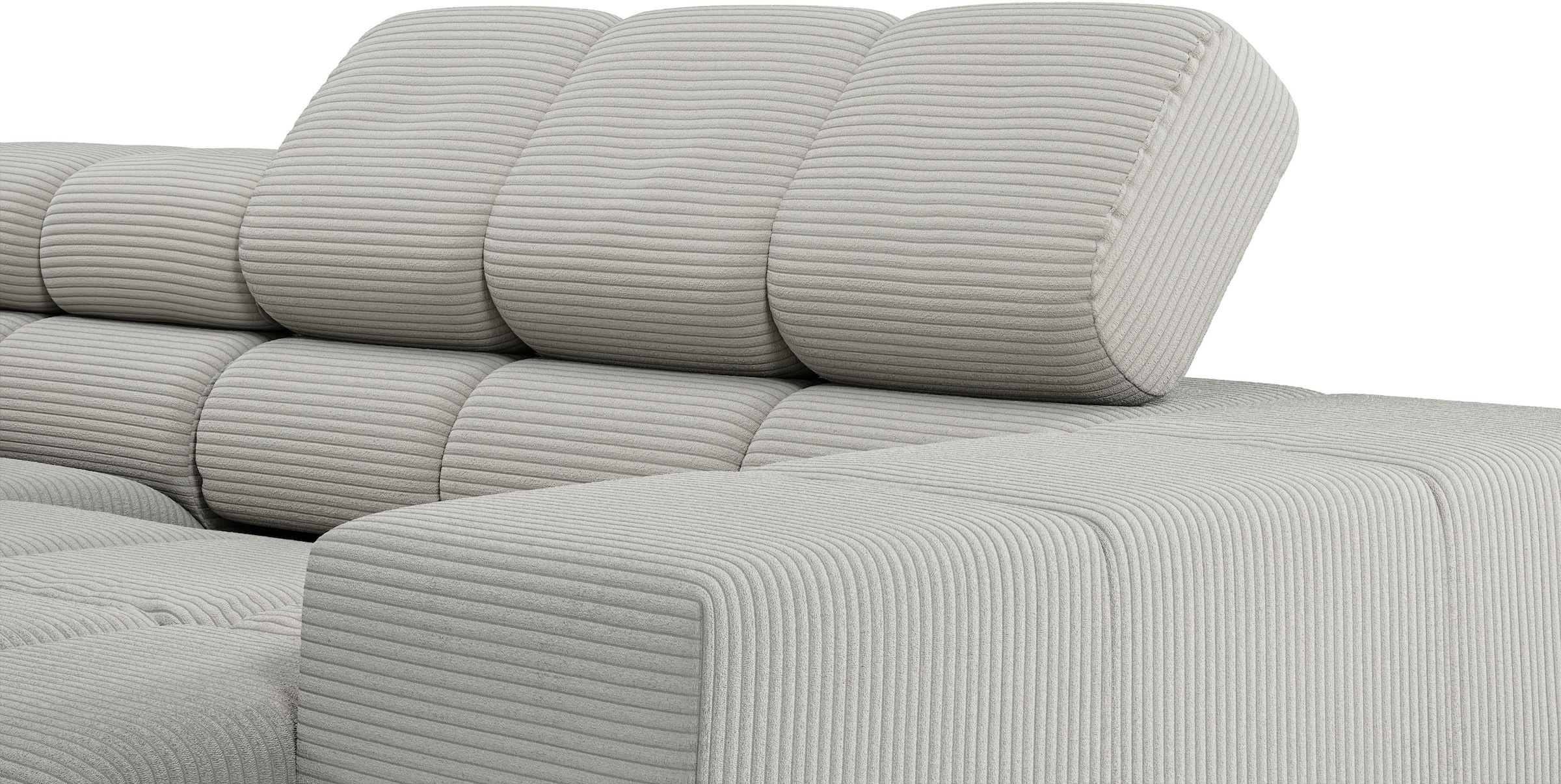 INOSIGN Ecksofa »Ancona, incl. Kopfteilverstellung + 3 Zierkissen, L-Form, Breite 249cm«, wahlweise motorische Sitztiefenverstellung, B/T(H: 249/215/70 cm