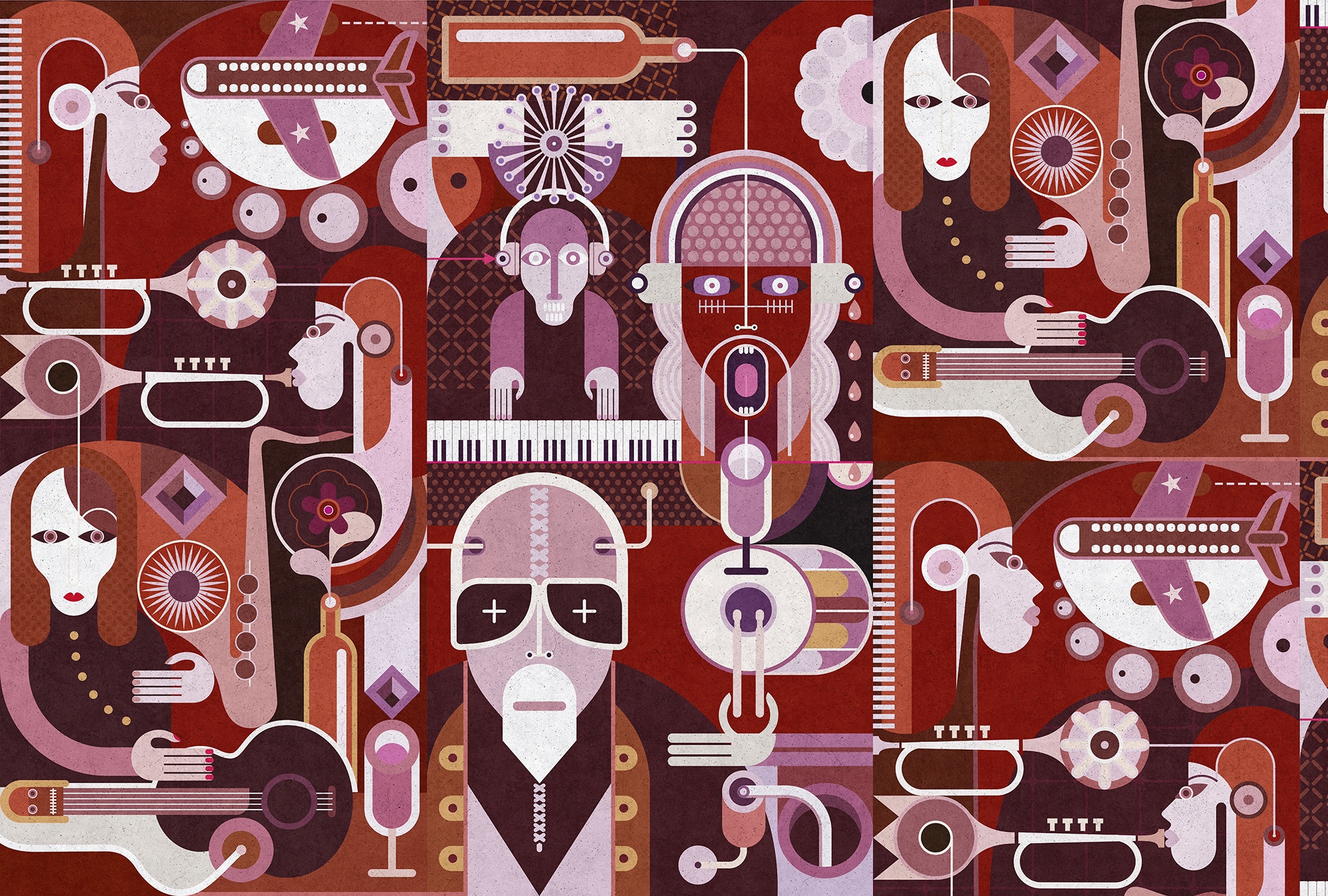 living walls Fototapete "Walls by Patel Wall Of Sound 2" glatt Vlies, Wand, günstig online kaufen