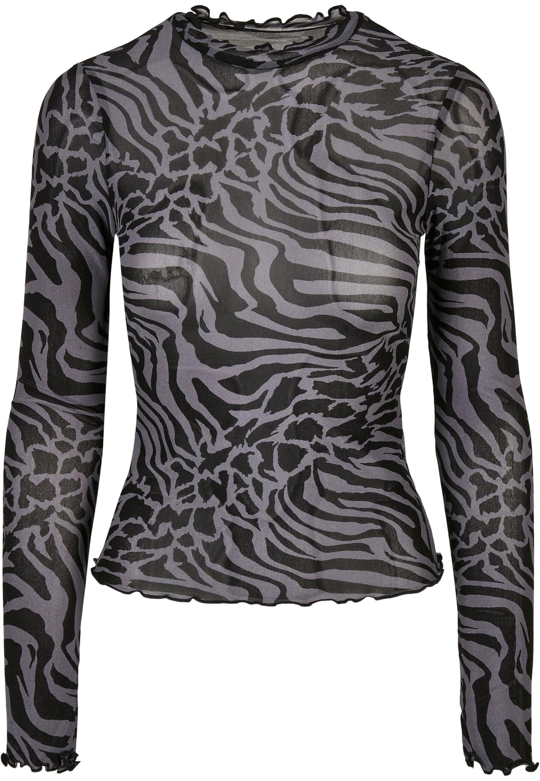 URBAN CLASSICS Langarmshirt "Urban Classics Damen Ladies AOP Mesh Turtlenec günstig online kaufen