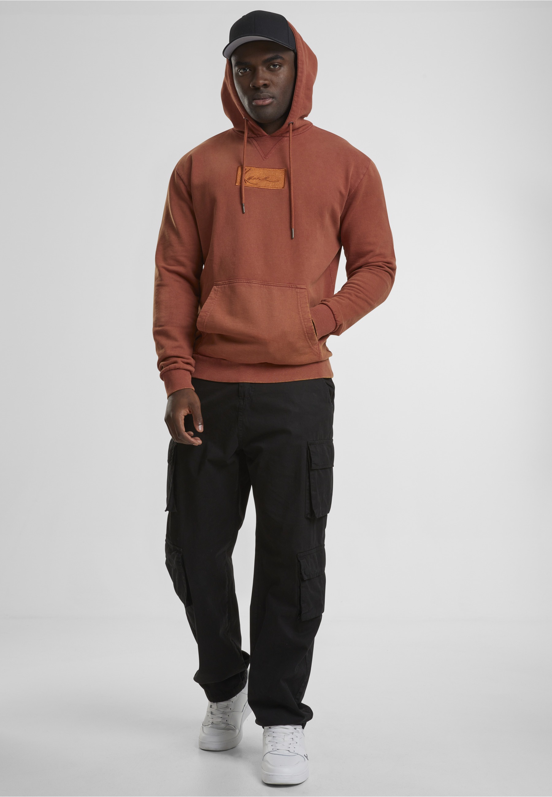 Karl Kani Kapuzenpullover »Karl Kani Small Signature Box Washed Hoodie dark orange« 1 tlg.
