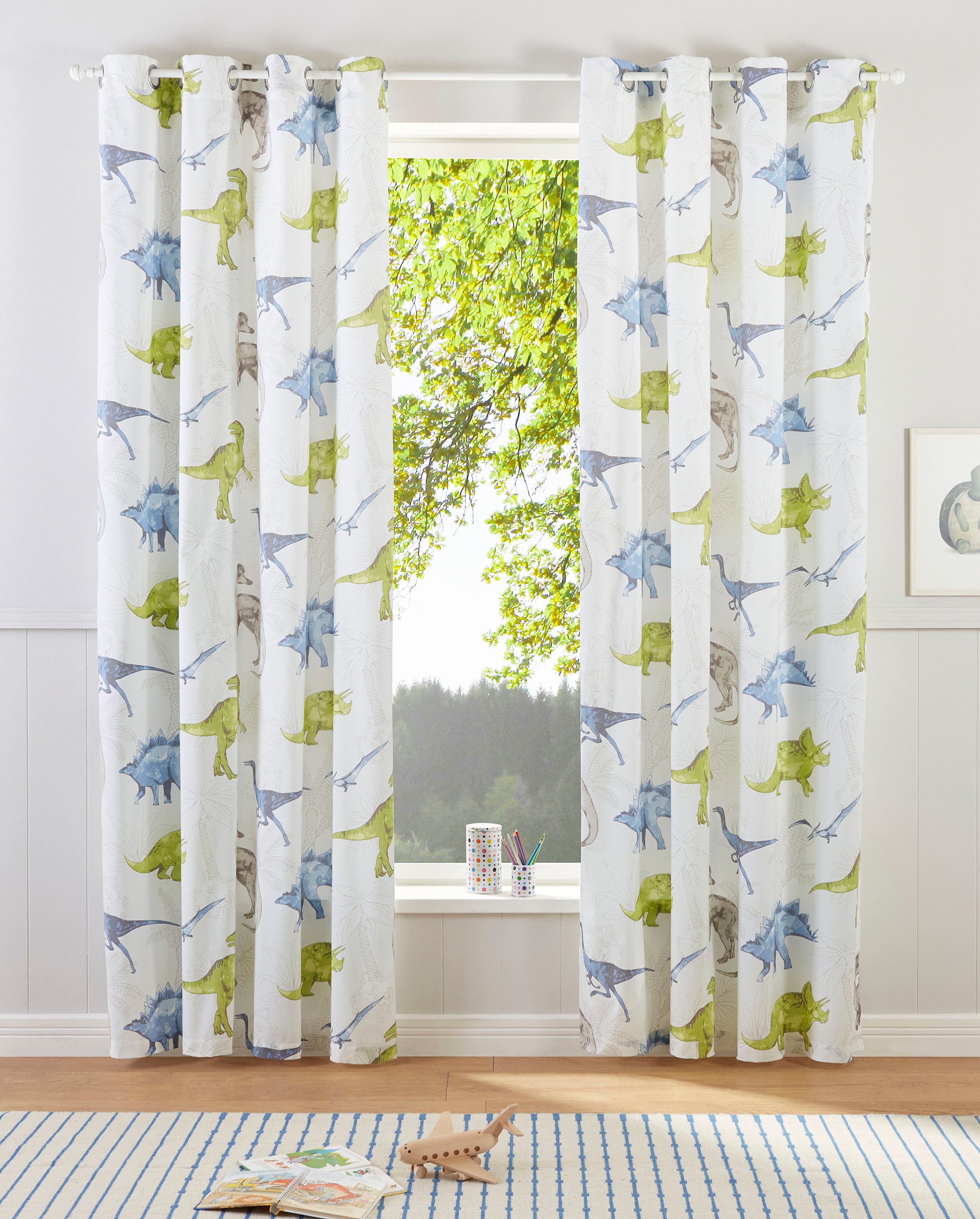 OTTO home Gardine "DINO" Ösen 1 Stk. tlg. Kindergardine, einseitig mit Dino günstig online kaufen