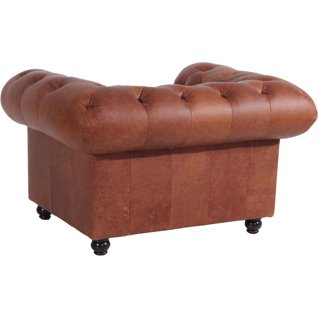 Max Winzer® Chesterfield-Sessel »Old England«, Ledersessel mit Knopfheftung & Ziernägeln