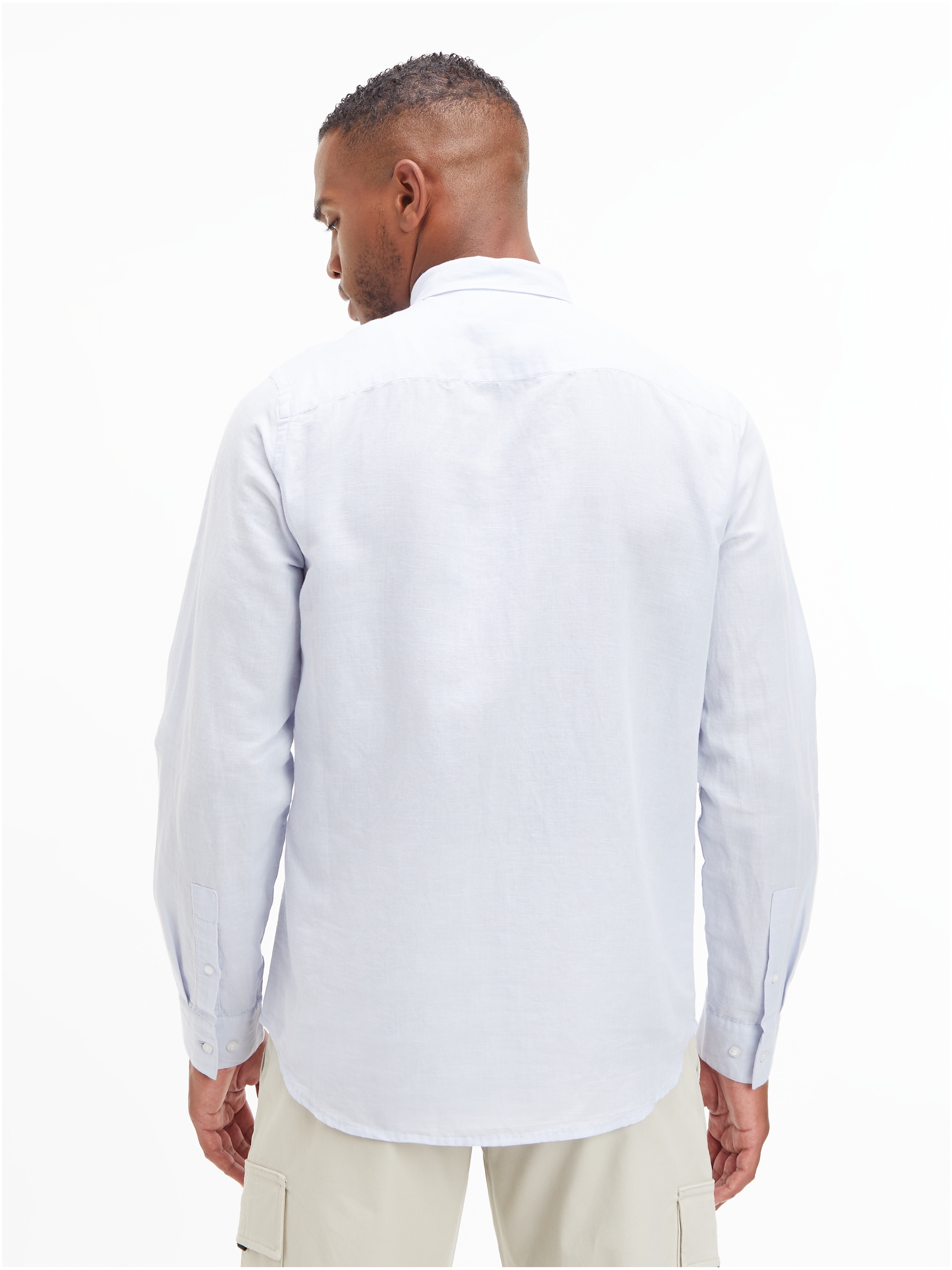 Calvin Klein Langarmhemd »COTTON LINEN CHEST POCKET«