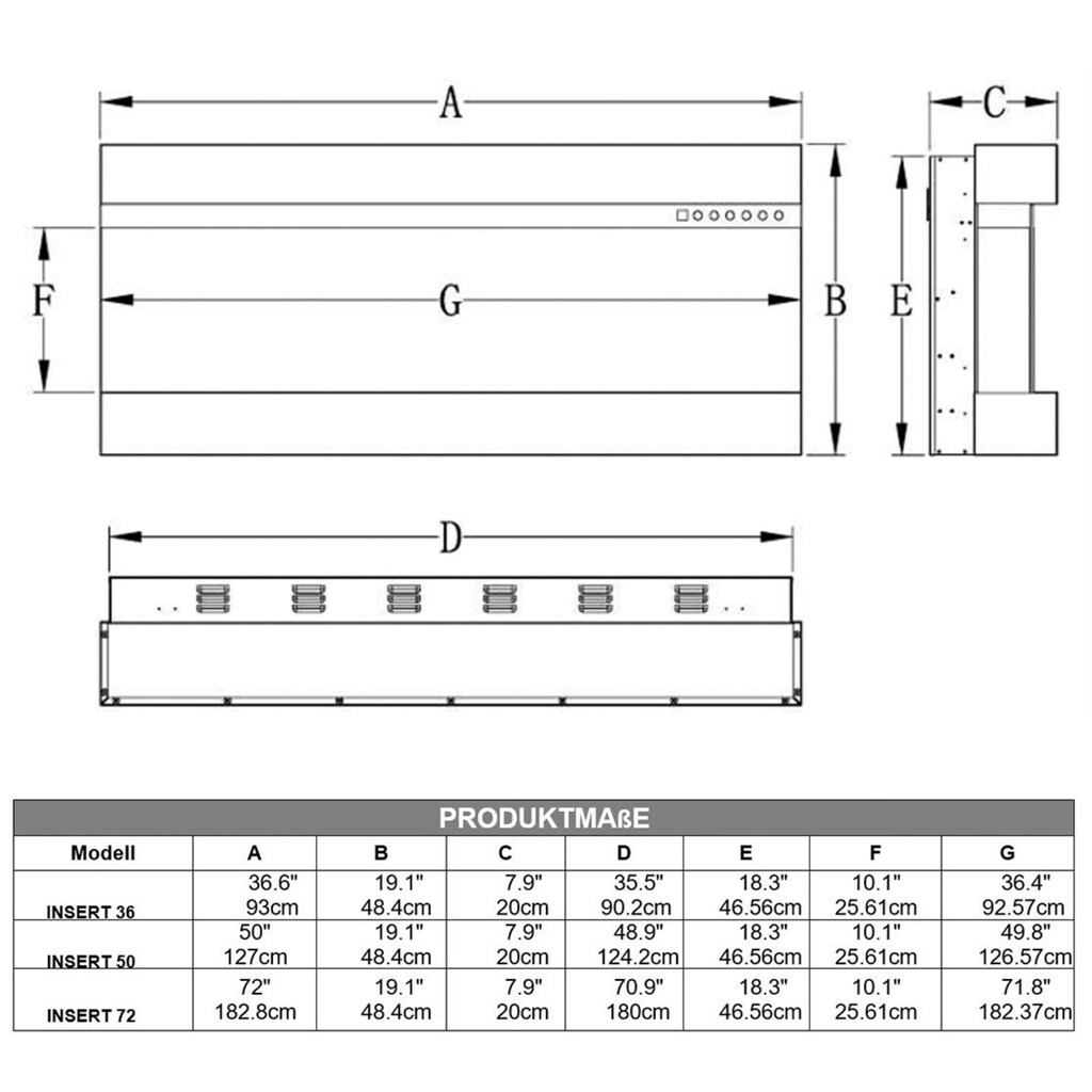 GLOW FIRE Elektrokamin »Insert 36«