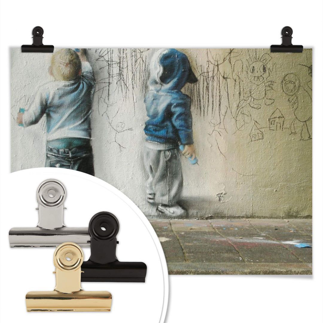 Wall-Art Poster »Graffiti Bilder Boys drawing«, Menschen, (1 St.), Poster ohne Bilderrahmen