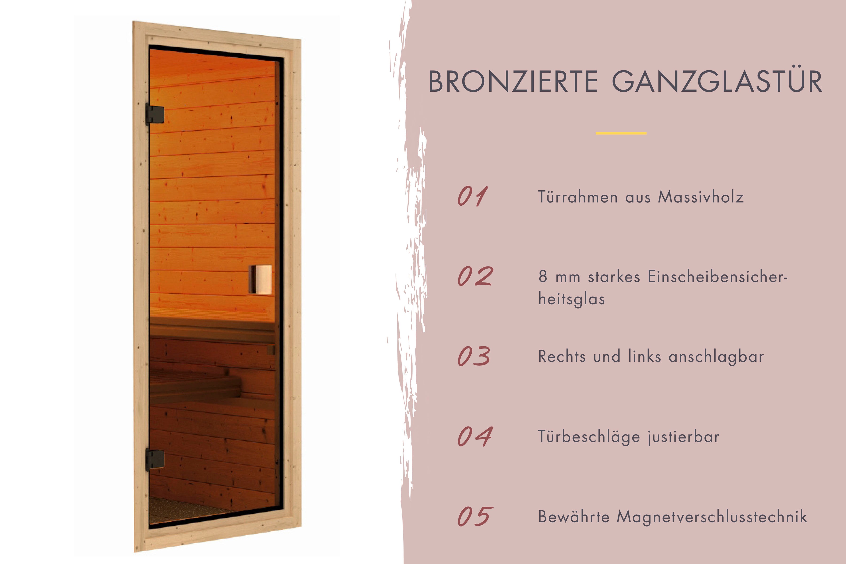 Thumbnail - Karibu Sauna "Svea (Eckeinstieg)", inklusive Ofenschutzgitter und Tür