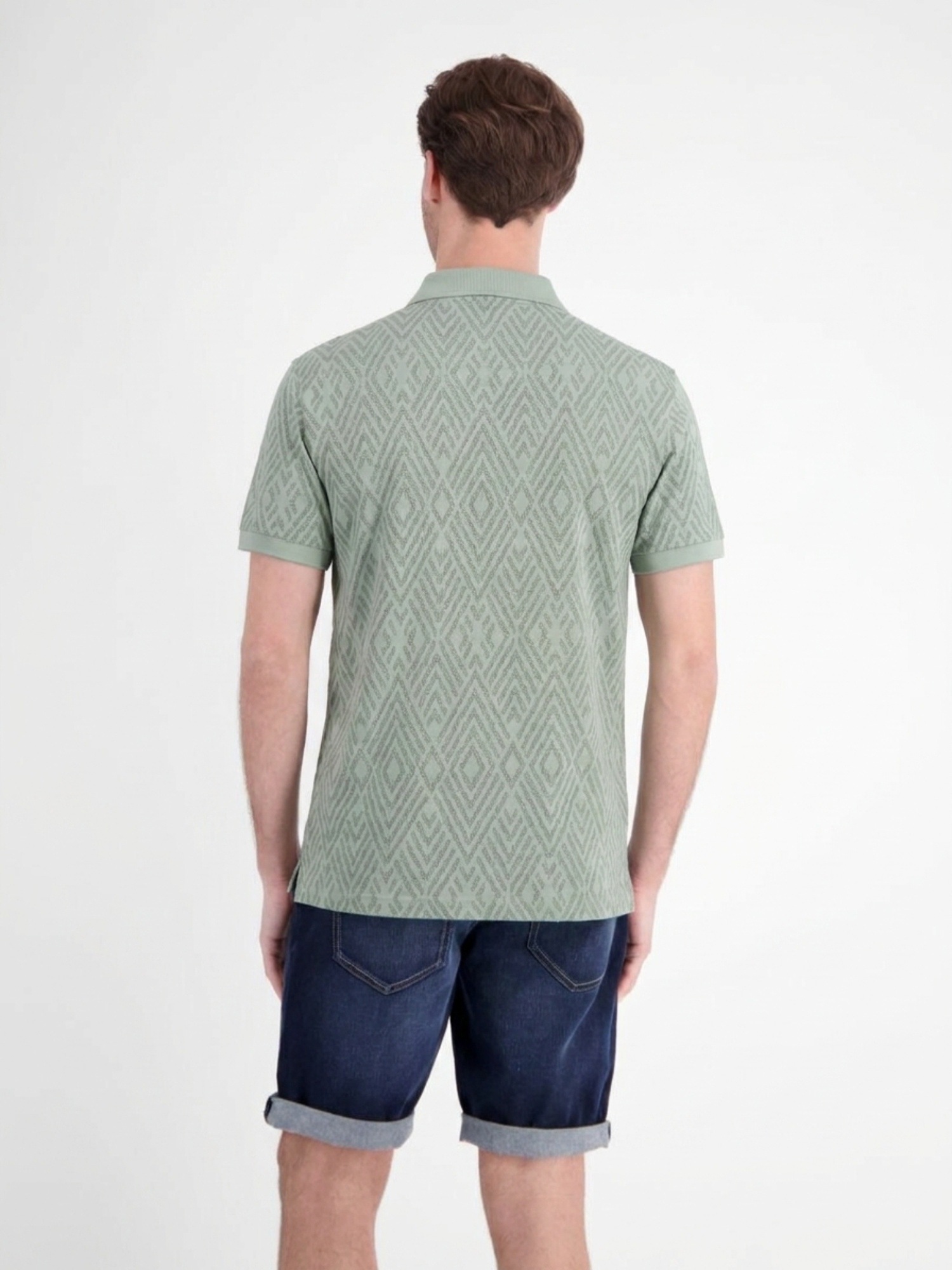 LERROS Poloshirt »Poloshirt mit rautenförmigem Jaquard-Muster in 2-Tone-Optik«