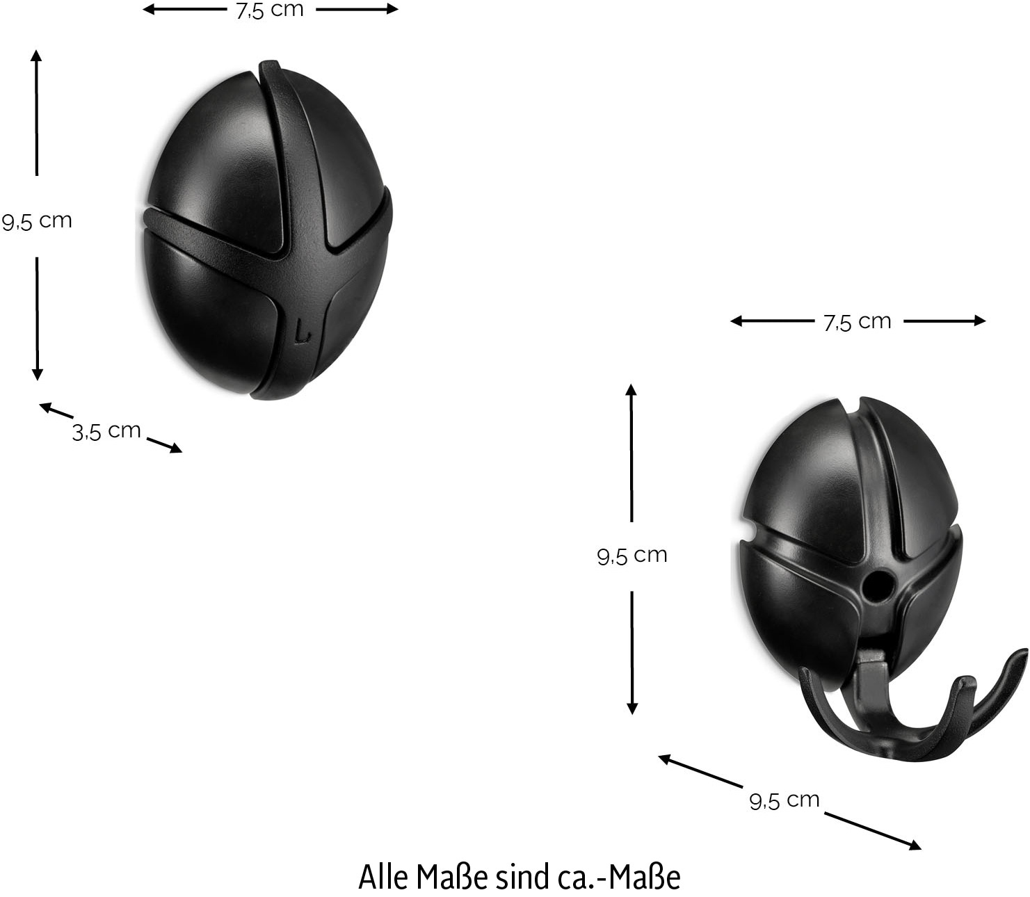 Spinder Design Garderobenhaken »TICK BIO«, (1 St.), Design-Garderobe aus recyceltem ABS und mit klappbaren Haken