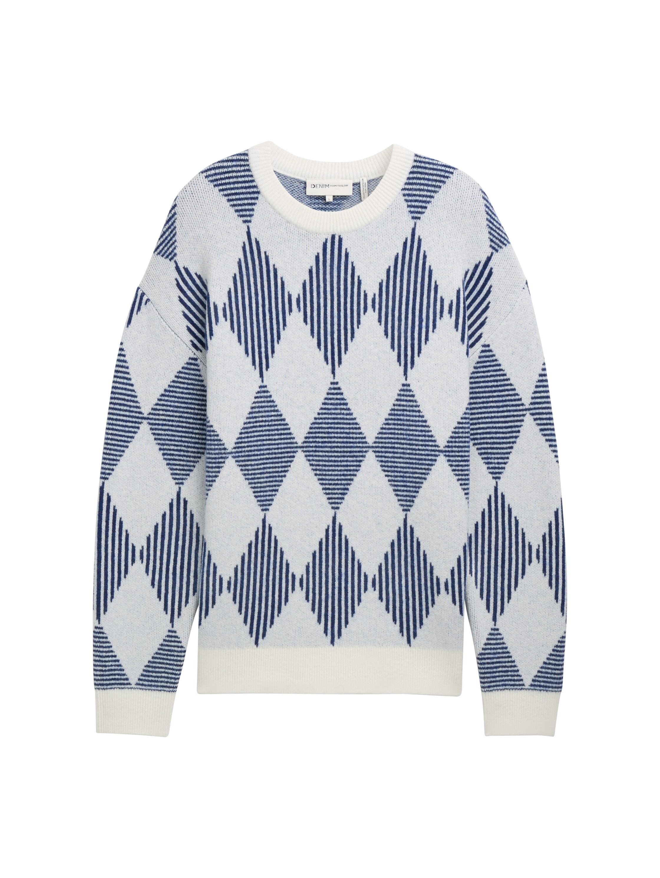 TOM TAILOR Denim Rundhalspullover, mit Argyle Muster