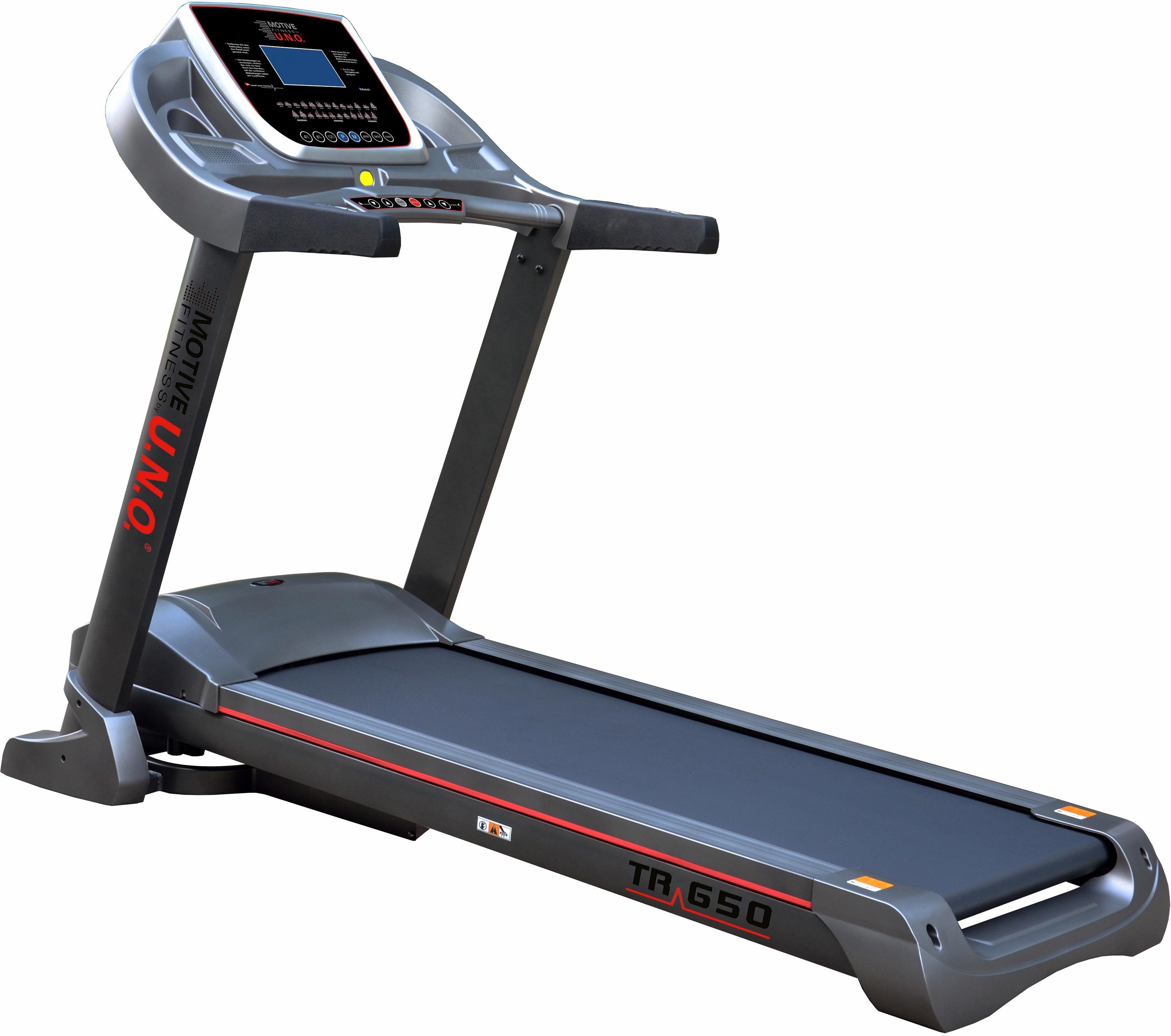 MOTIVE FITNESS by U.N.O. Laufband "TR 650 (mit/ohne Unterlegmatte)" bis max. 24 km/h, klappbar, 120 kg max. Benutzergewicht