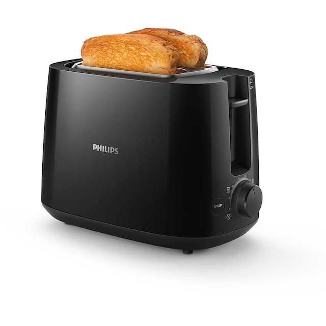 Philips Toaster »HD2581/90 Daily Collection«, 2 kurze Schlitze, 830 W,  integrierter Brötchenaufsatz, 8 Bräunungsstufen, schwarz kaufen | BAUR