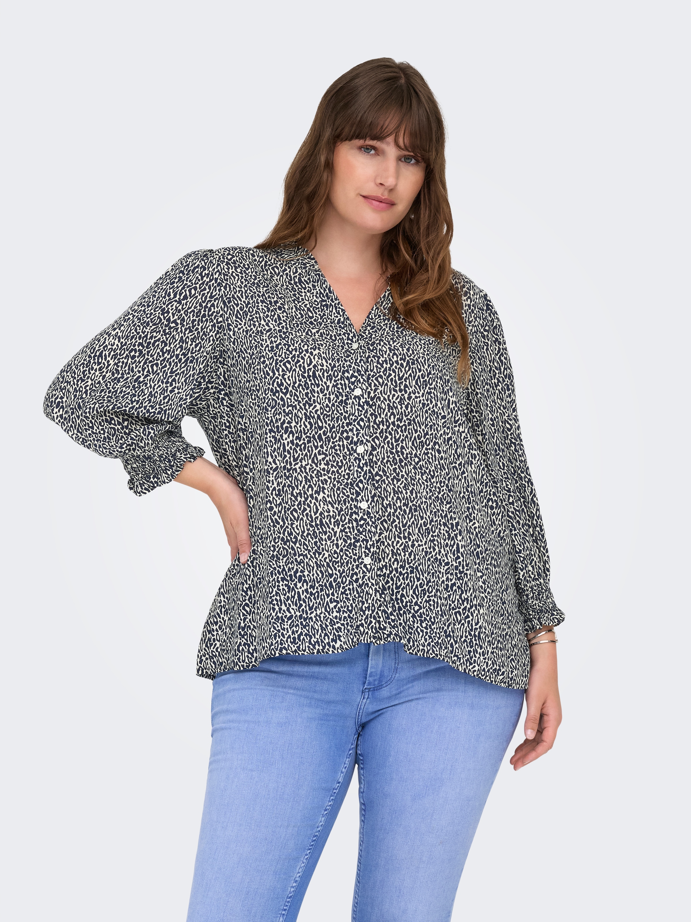 ONLY CARMAKOMA Druckbluse »CARRAYA 3/4 SHIRT WVN NOOS«