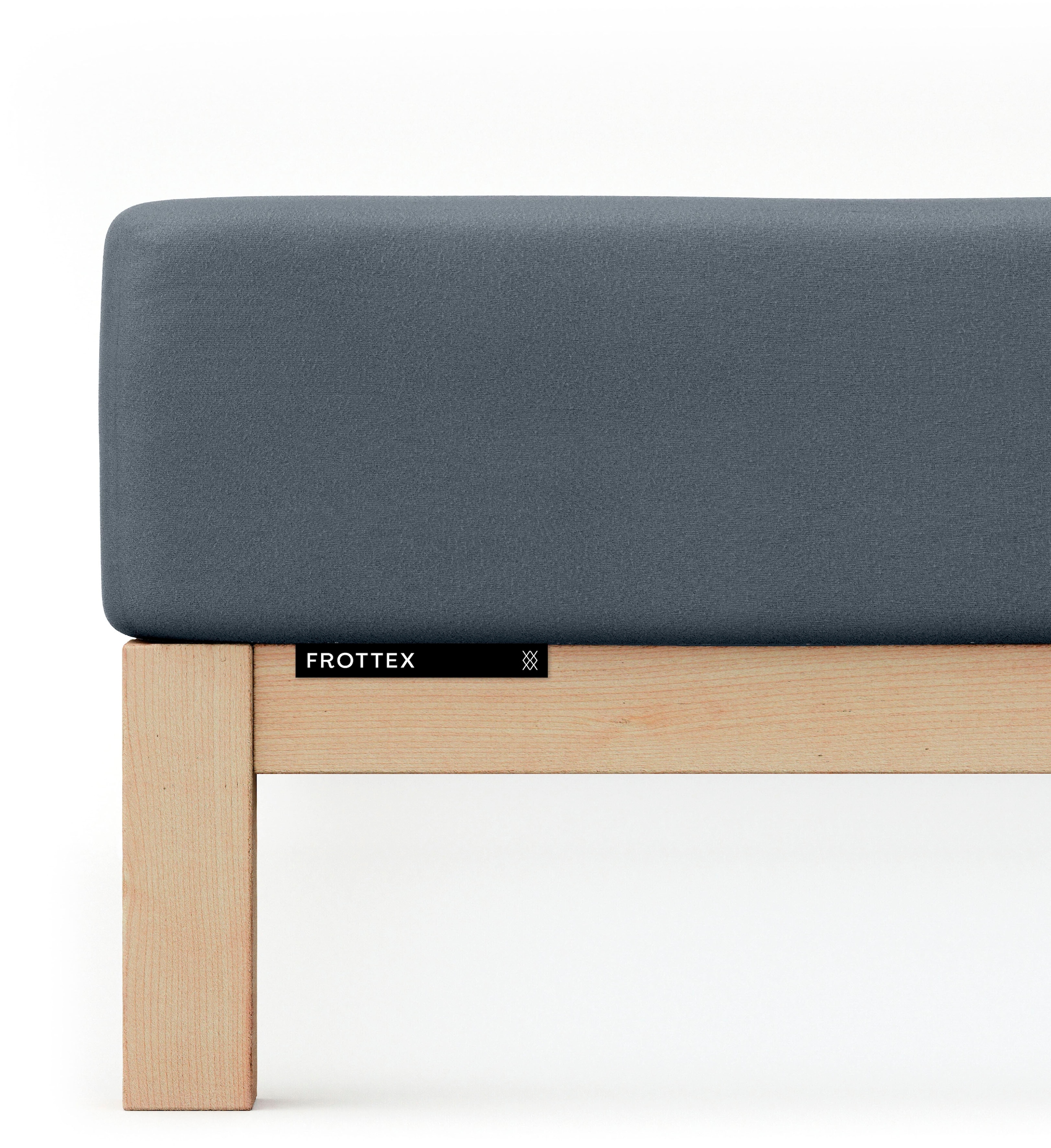 Bettlaken SCHLAFGUT, L:200cm, grau, Frottee, Obermaterial: 75% Baumwolle, 25% Polyester, Bettlaken, "Frottex Spannbettlaken", MADE IN GREEN by