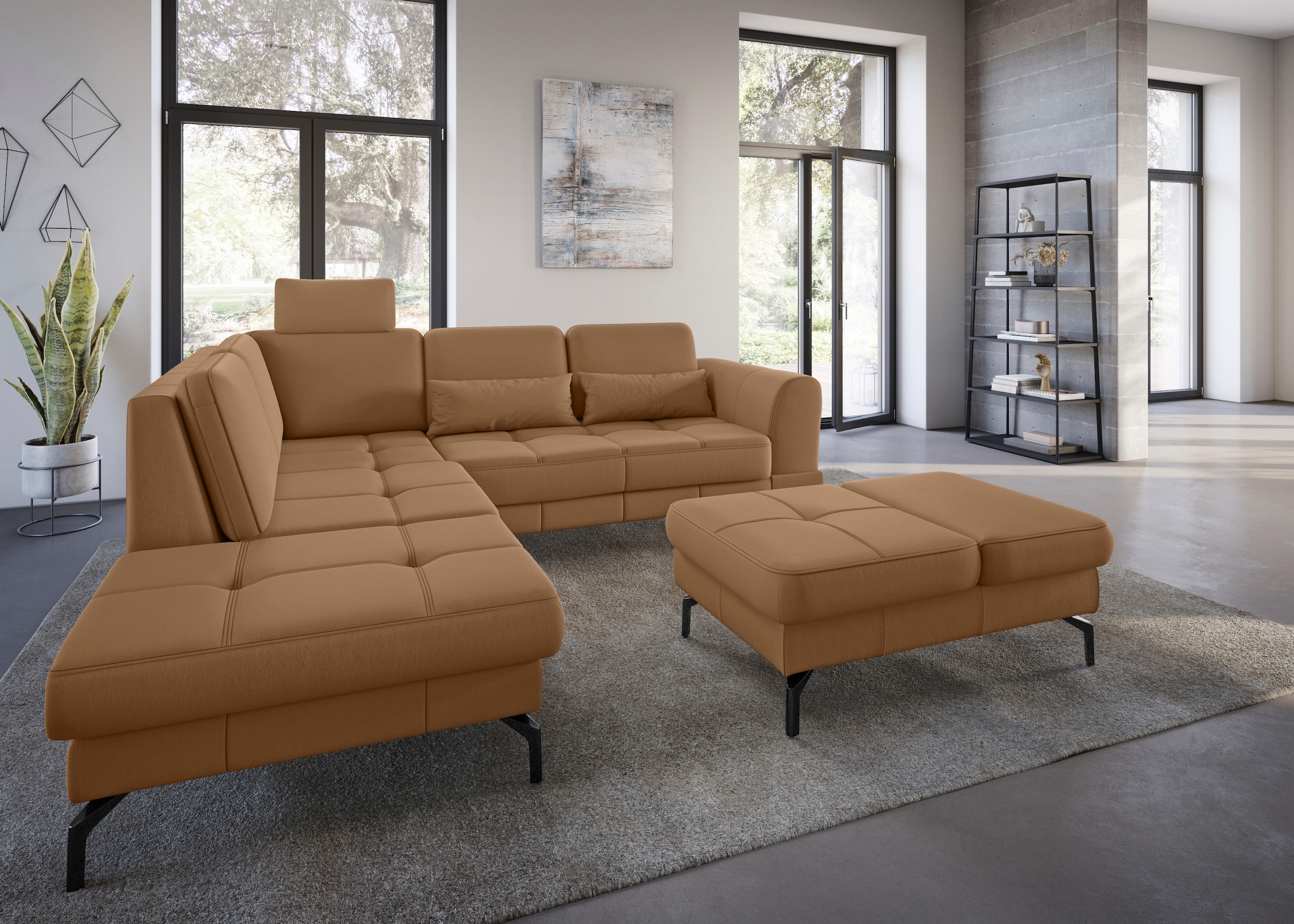 sit&more Hocker »Bendigo«, mit Klappfunktion, Bodenfreiheit 15 cm, wahlweise in 2 Fußfarben