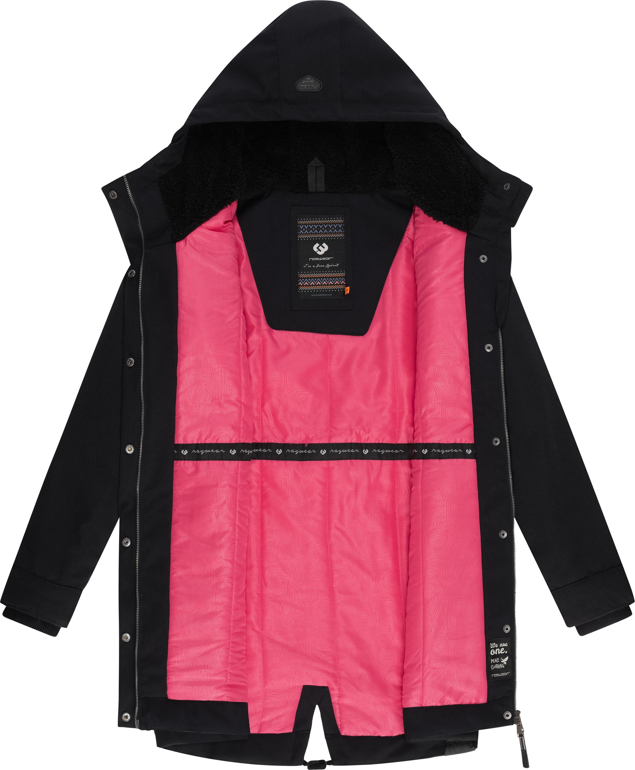 Ragwear Kurzmantel »Canny Canvas«, Wasserdichter Damen Wintermantel mit Kapuze