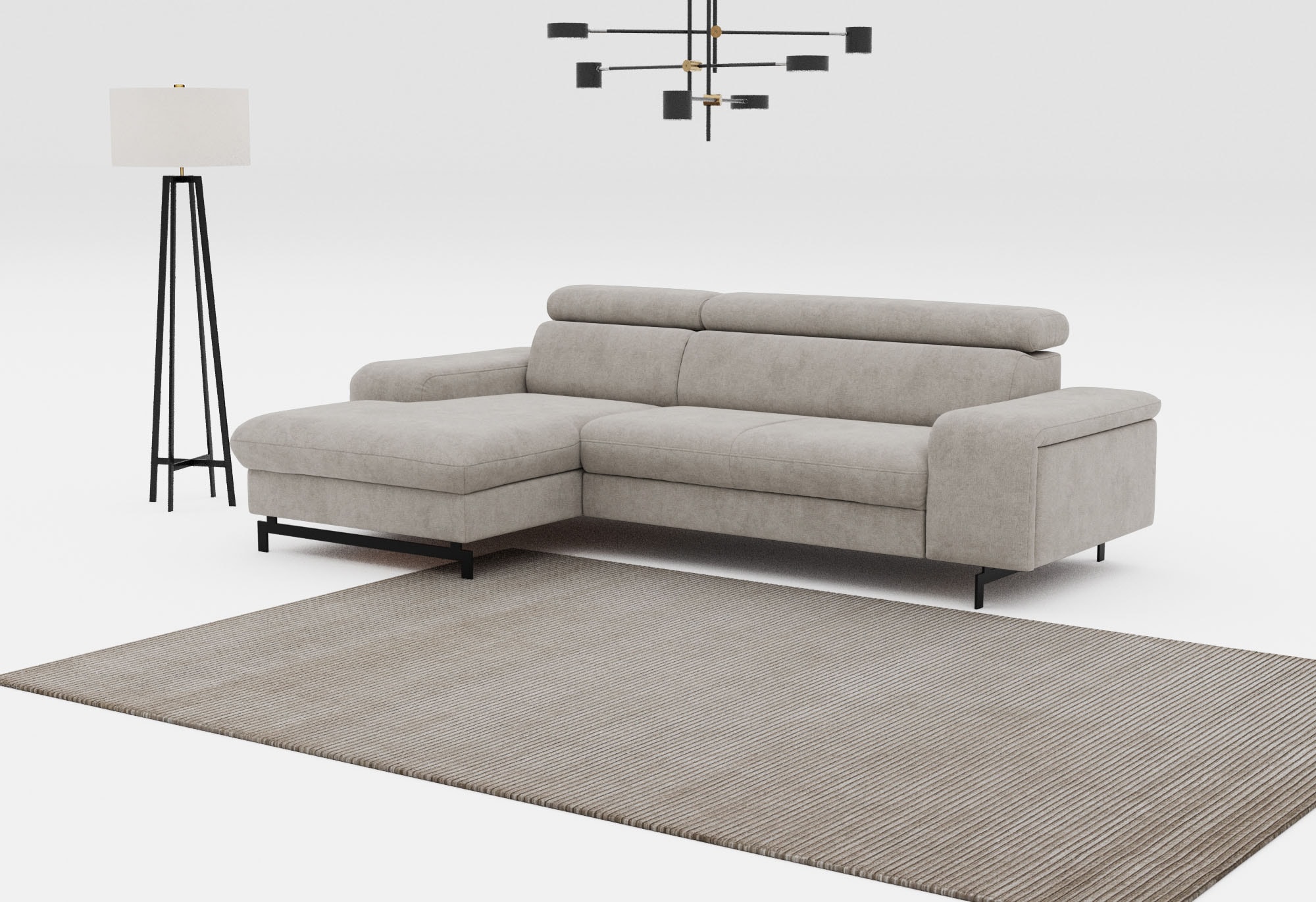 COTTA Ecksofa "Emma L-Form, B: 267 cm" mit Kopfteilverstellung, optional Schlaffunktion & Bettkasten