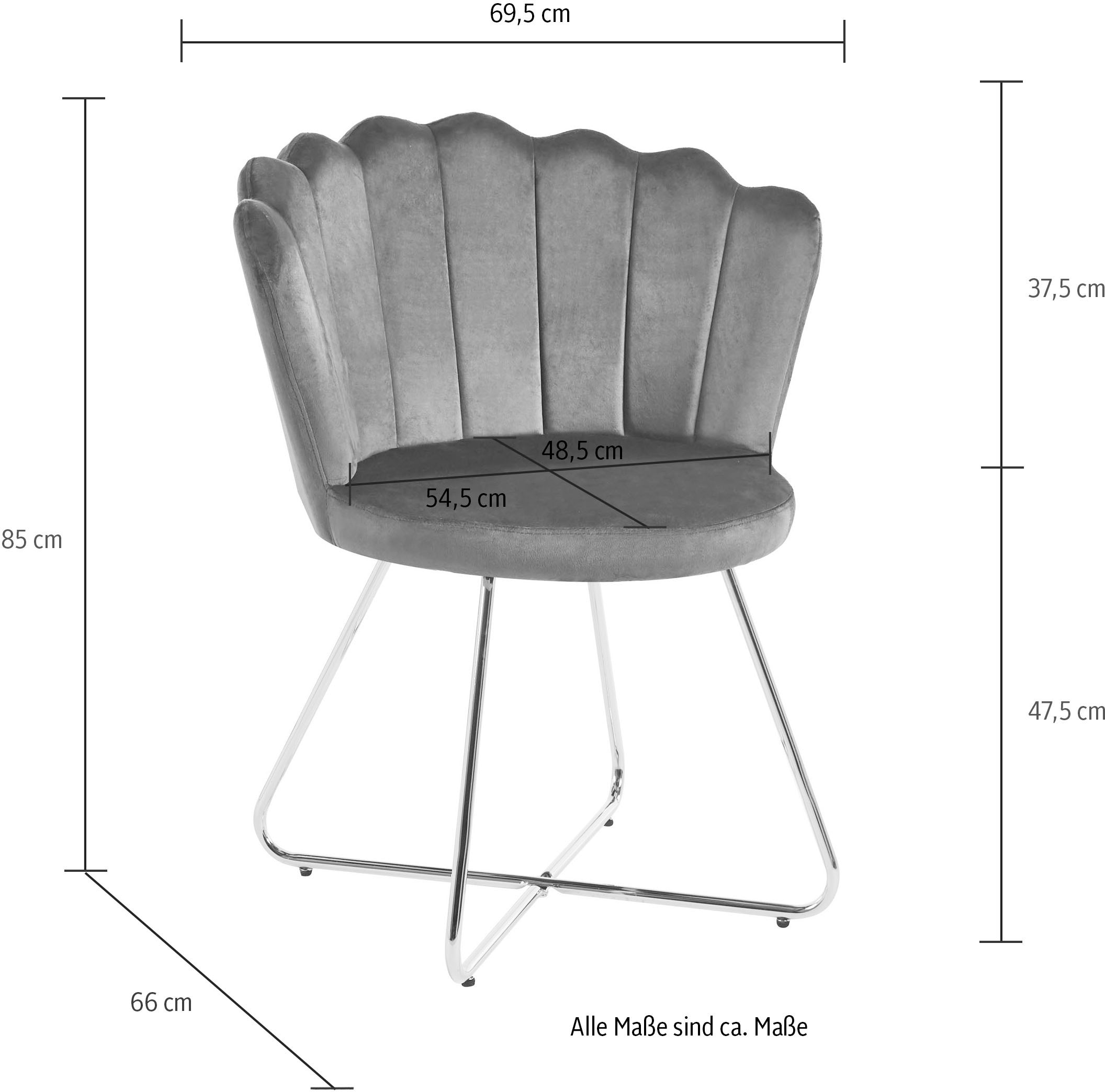 SalesFever Polsterstuhl, (Set), 2 St., Samt, Muschel-Design