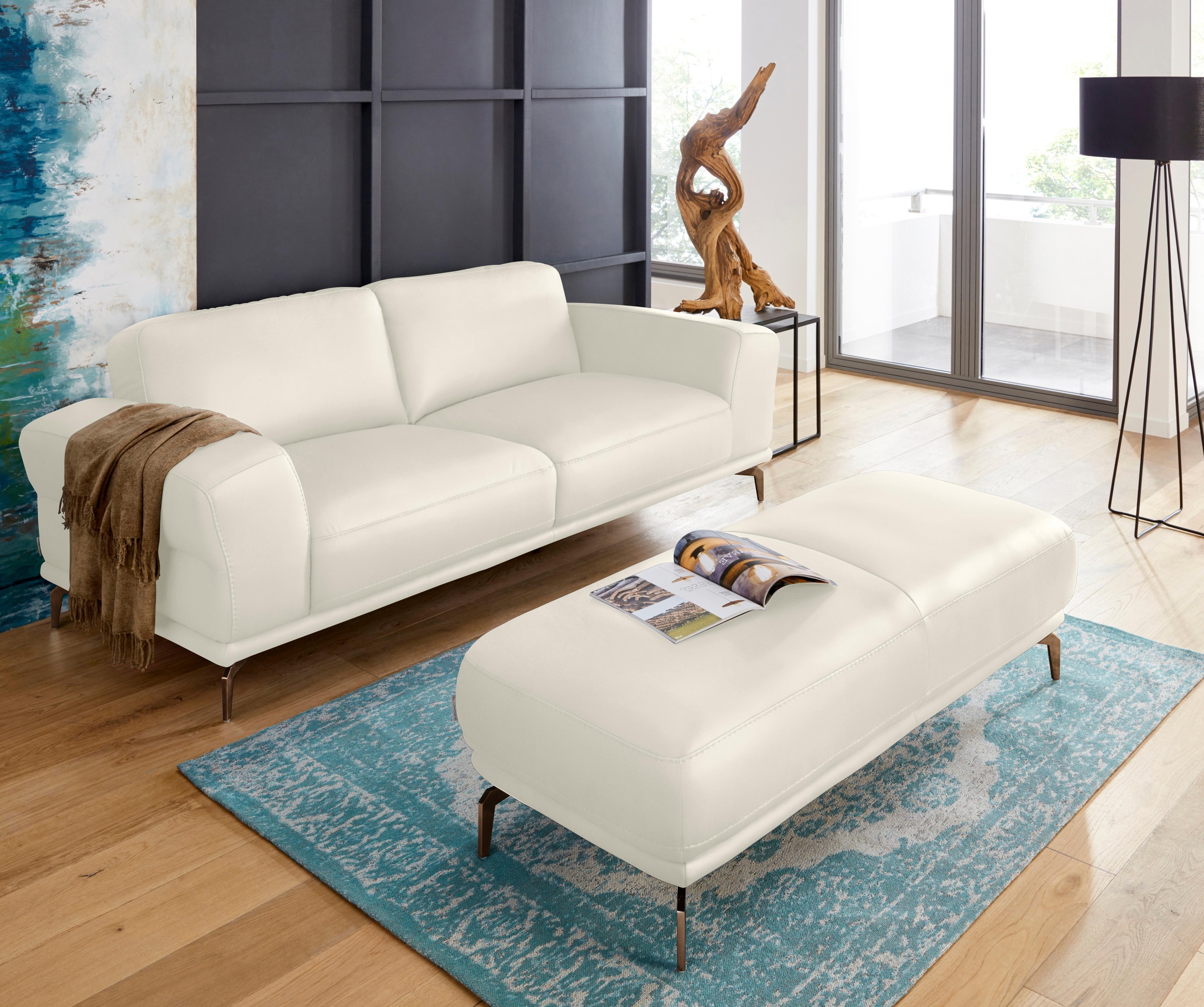 W.SCHILLIG 2,5-Sitzer »montanaa« mit Metallfüßen in Bronze pulverbeschichtet, Breite 212 cm