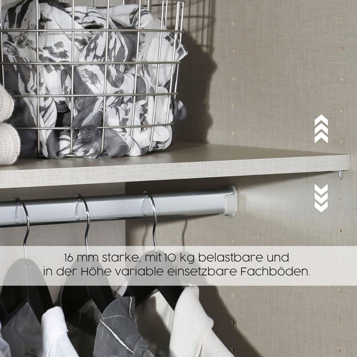 rauch Schwebetürenschrank »Kleiderschrank Schrank Garderobe SATURN mit 3 Ausstattungsvarianten«, 3 verschiedene Ausstattungsvarianten Griffe aus Metall MADE IN GERMANY