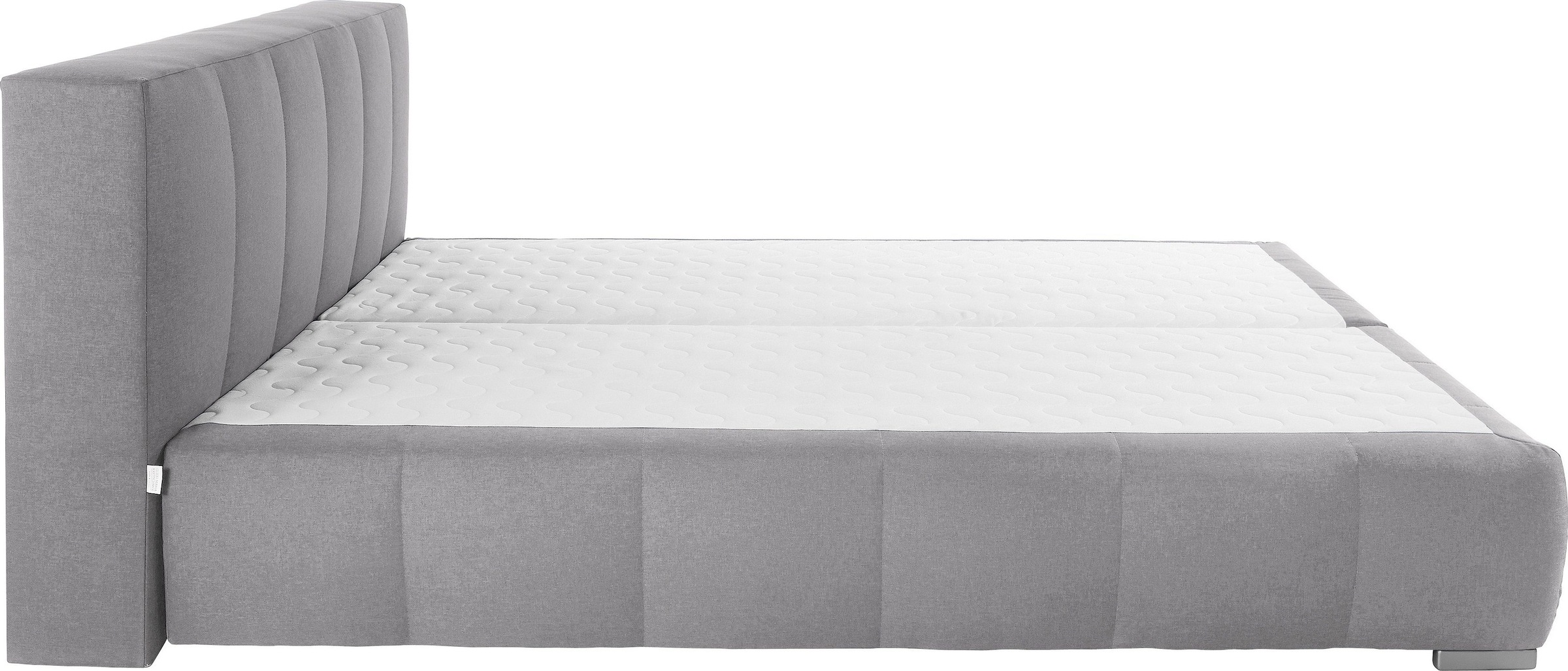 Boxspringbett HOME AFFAIRE "Chelles", grau, B:167cm L:245cm, Samtoptik (100% Polyester);Bezug der Spiegelfläche Matratzendrell aus 100% Polyester;Struktur fein 100% Polyester), Komplettbetten, Boxspringbett, inkl. Topper,, in XXL- Überlänge 220 cm, Unterb 2