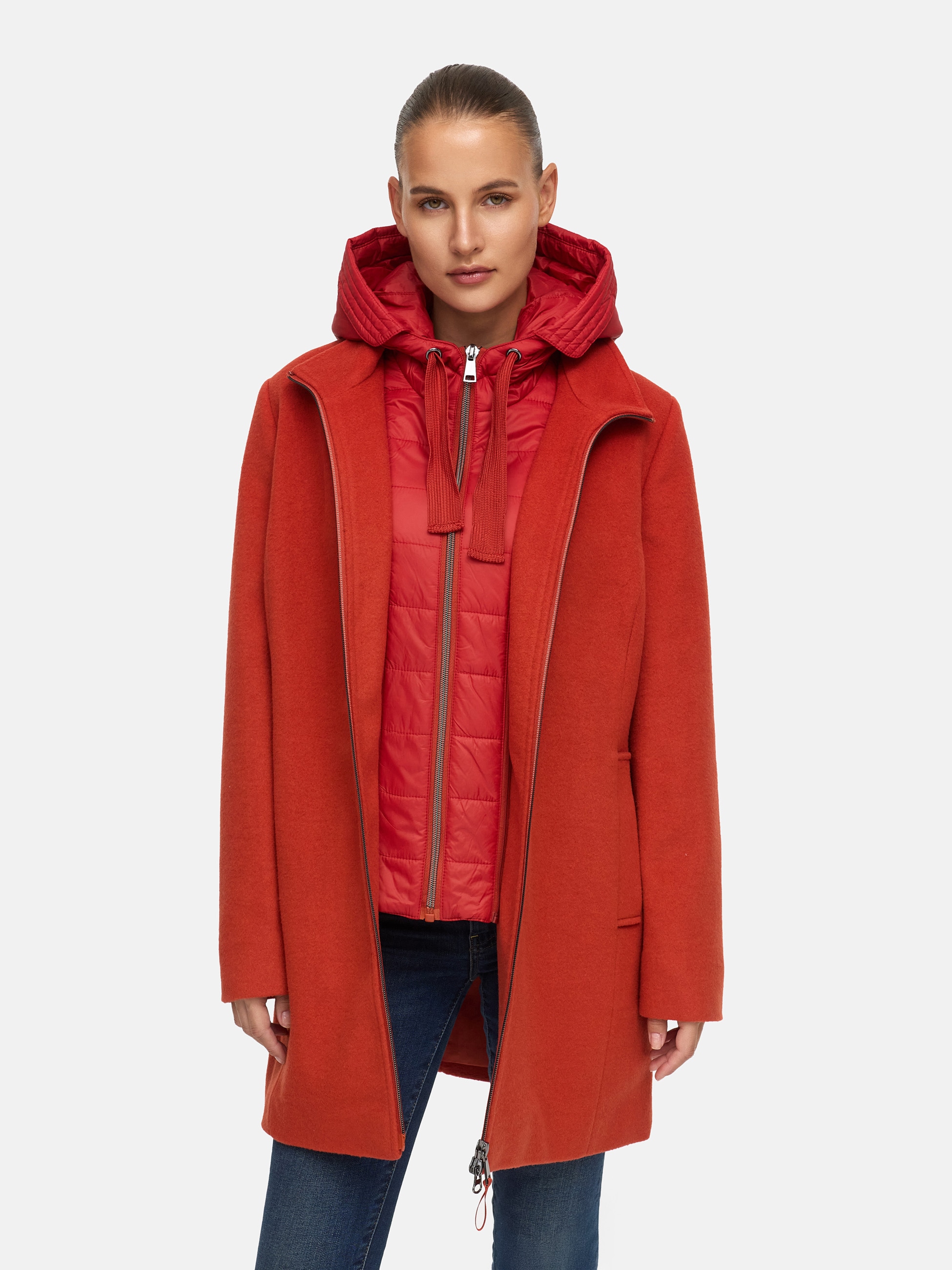 MANISA Wolljacke, mit Kapuze, mit herausnehmbarer Kapuze