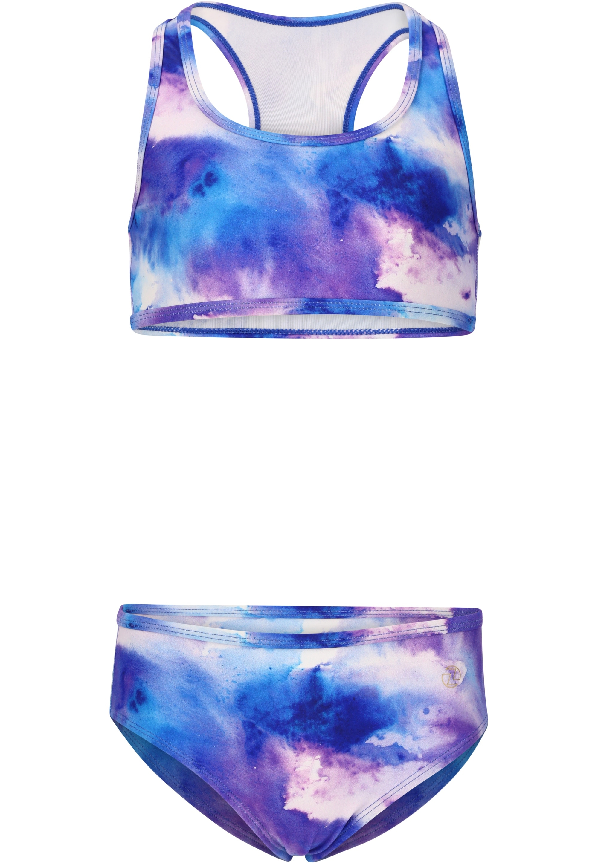 ZIGZAG Mädchen Balconette-Bikini "Irena"blau, lila, Gr. 128, bedruckt, mehrfarbig, 80% Polyamid, 20% Elasthan, Bikini-Sets, mit UV-Schutzfunktion
