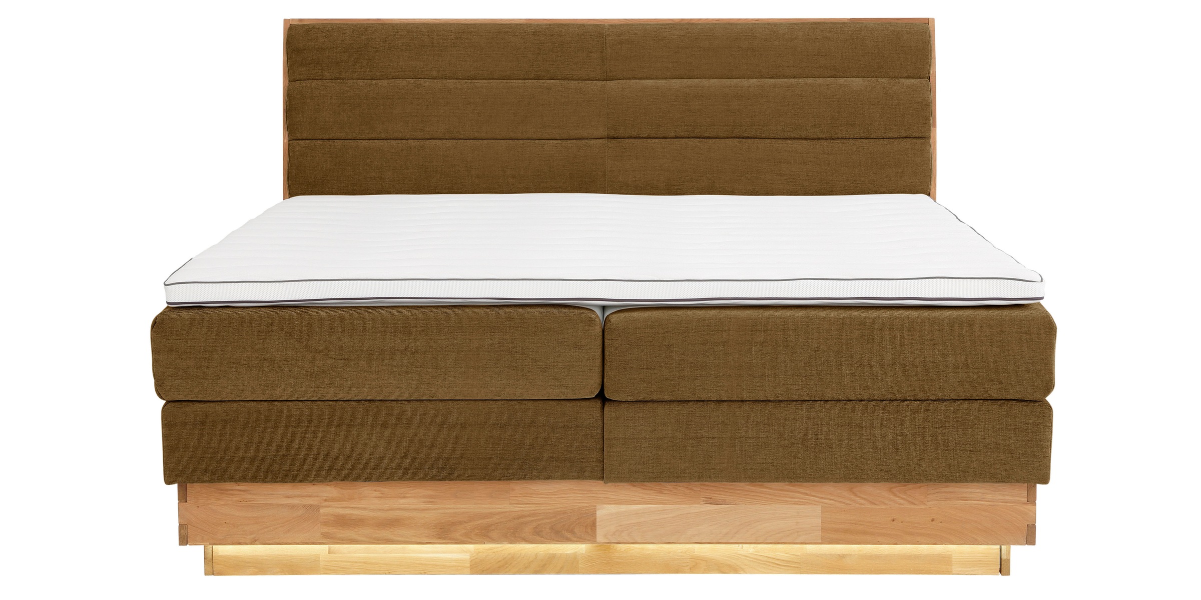 OTTO products Boxspringbett, LED-Beleuchtung, mit zertifizierten, recycelten Bezugsstoffen