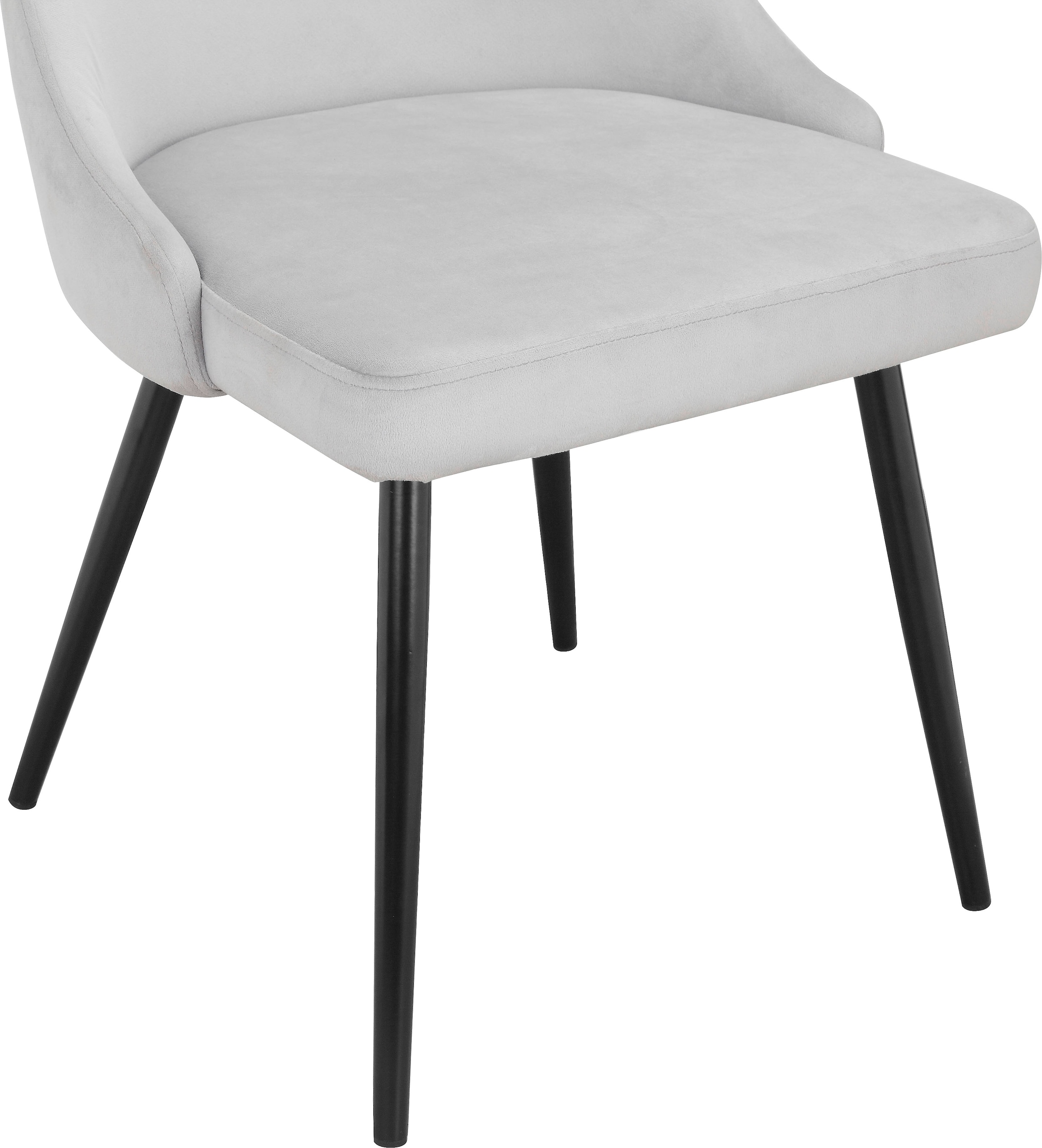 INOSIGN Esszimmerstuhl Metallbeinen Stuhl 2 und »Malio«, BAUR Sitzpolster Rücken schwarzen | St., mit eleganter und Veloursstoff, (Set)