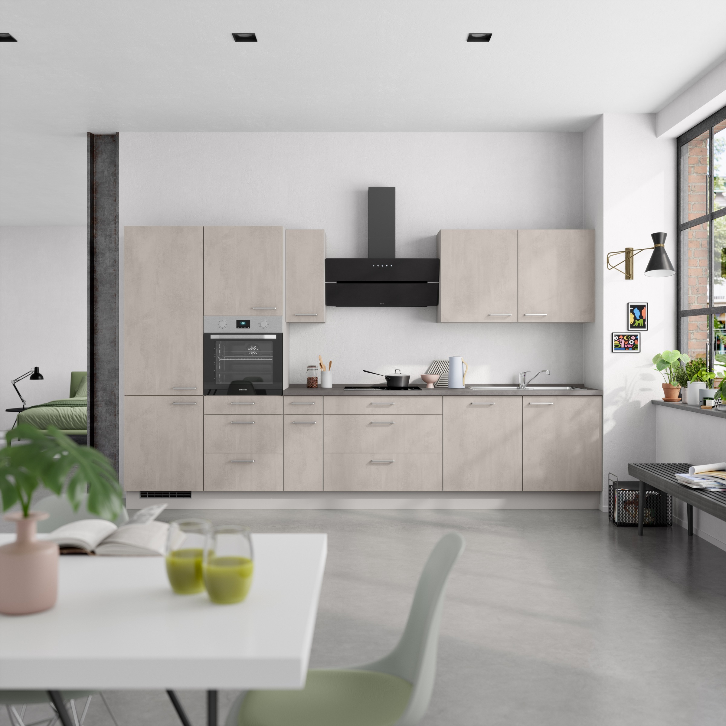 nobilia® Küchenzeile »"Riva II"«, vormontiert, Ausrichtung wählbar, Breite 360 cm, wahlw. mit E-Geräten
