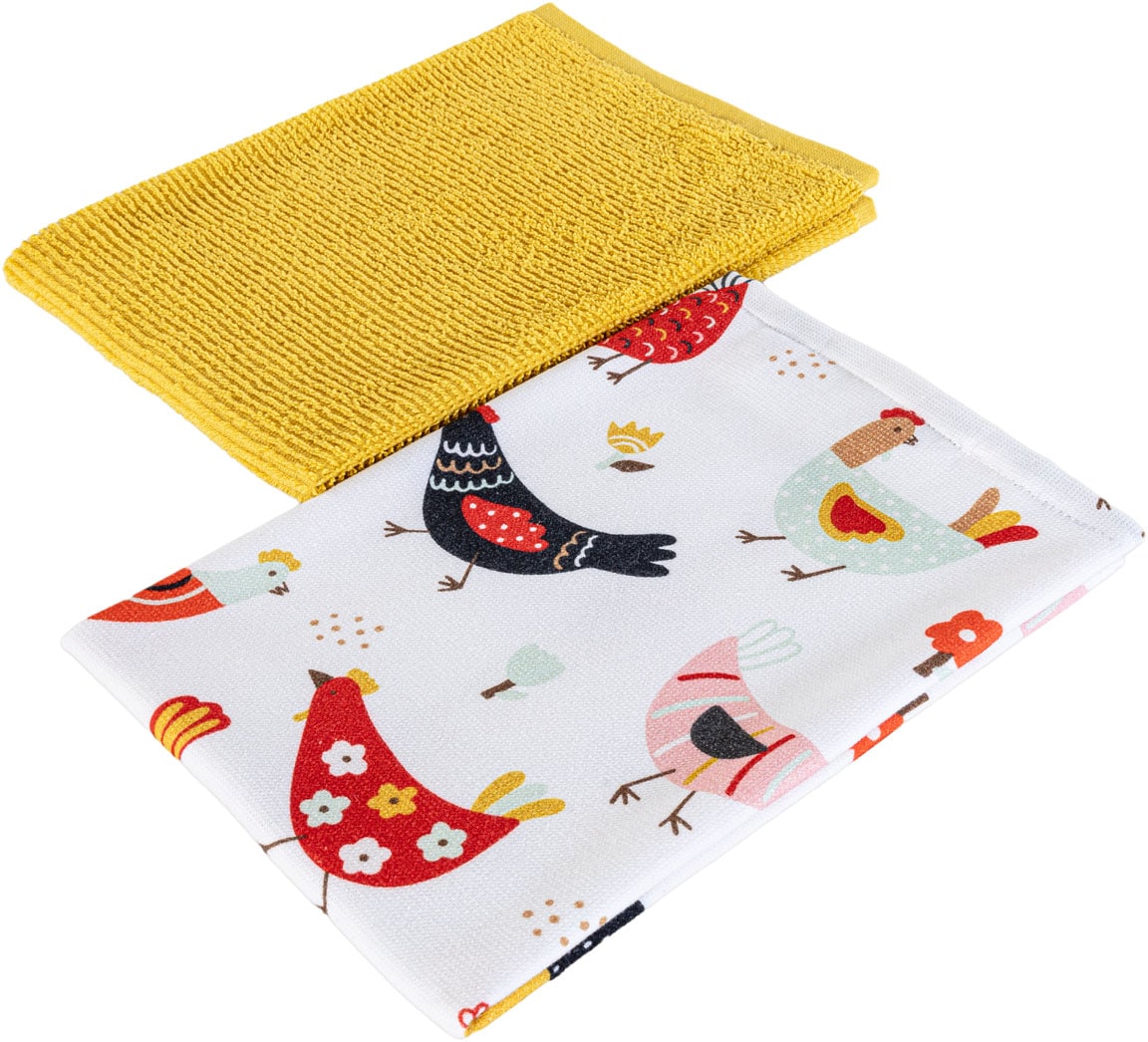 Egeria Geschirrtuch "CHICK" 2x 40x60 cm günstig online kaufen