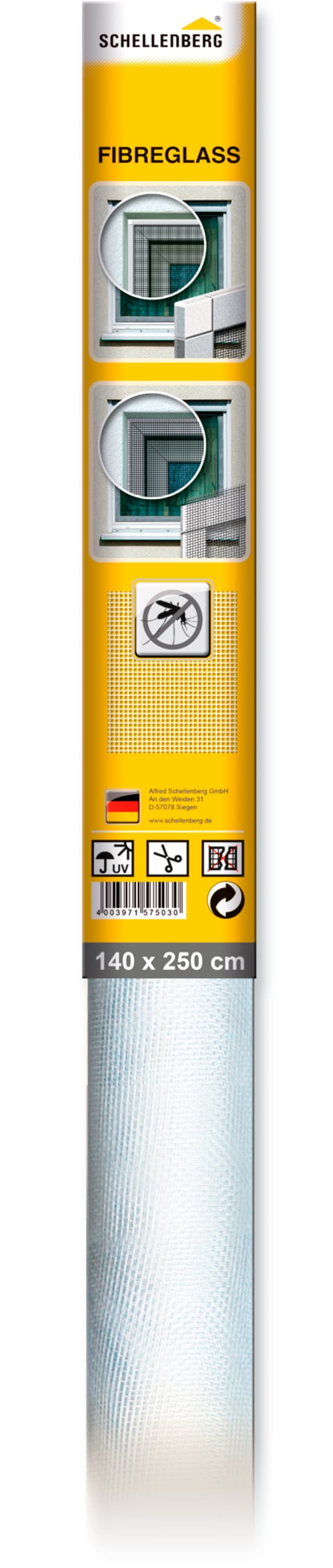 SCHELLENBERG Fliegengitter-Gewebe "aus Fiberglas in anthrazit und weiß" Pac günstig online kaufen