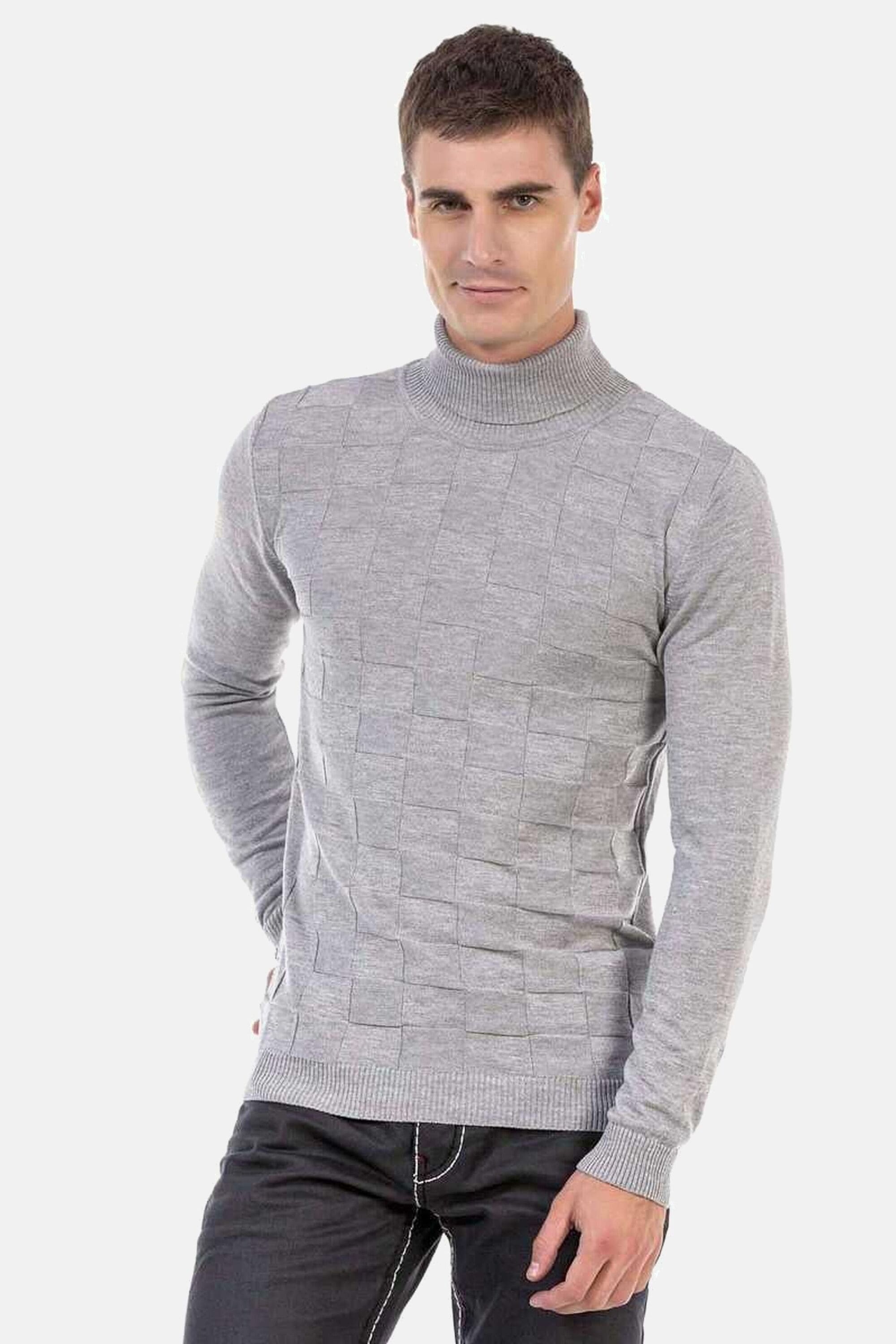 Cipo & Baxx "Pullover" 1 Stk. mit kariertem Strickmuster, CP241