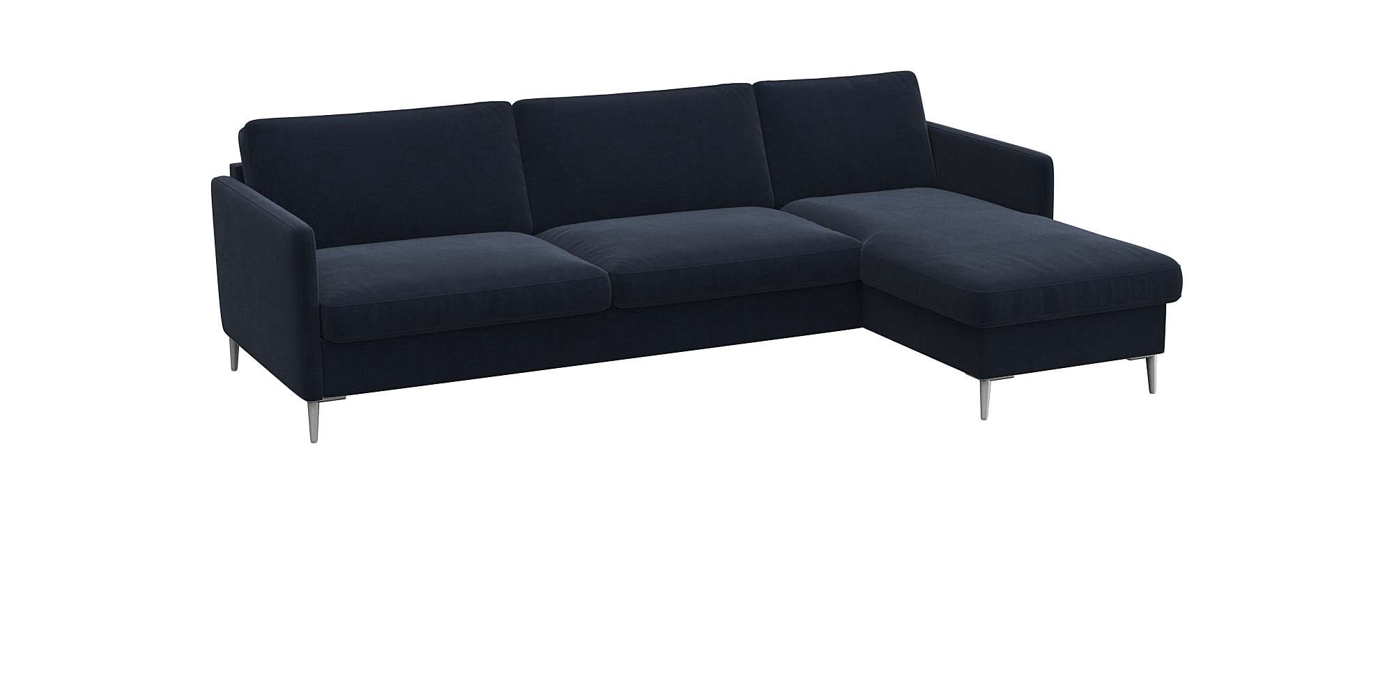 FLEXLUX Ecksofa »Fiore, super Sitzkomfort durch Kaltschaum im Sitz, L-Form«, schmale Armlehnen, Füße Alu