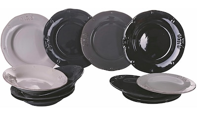 Teller-Set »Geschirr-Set Duchessa Stones«, (Set, 12 tlg.)