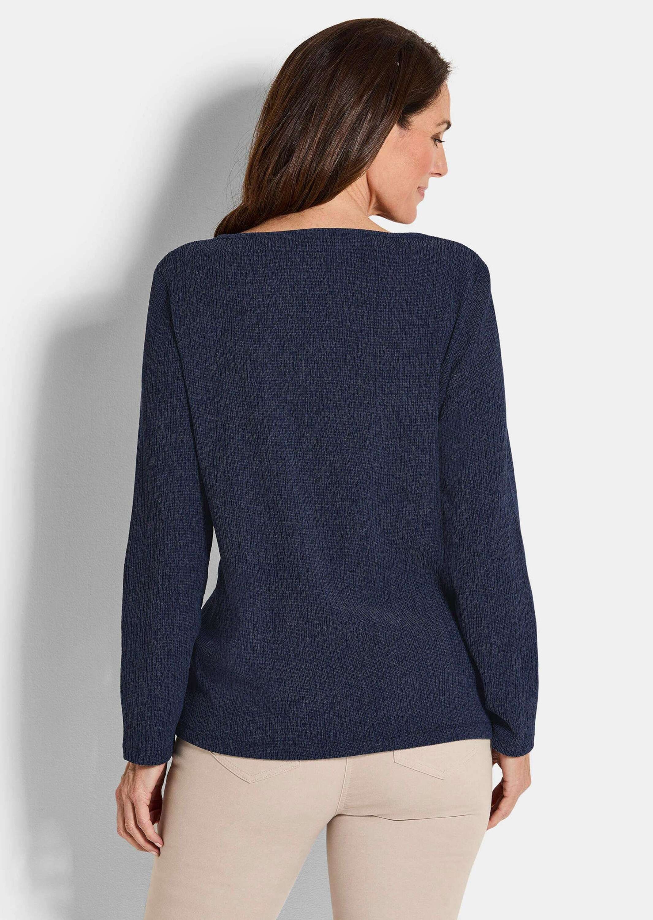 GOLDNER Langarmshirt »Jersey-Shirt in Krepp-Optik«