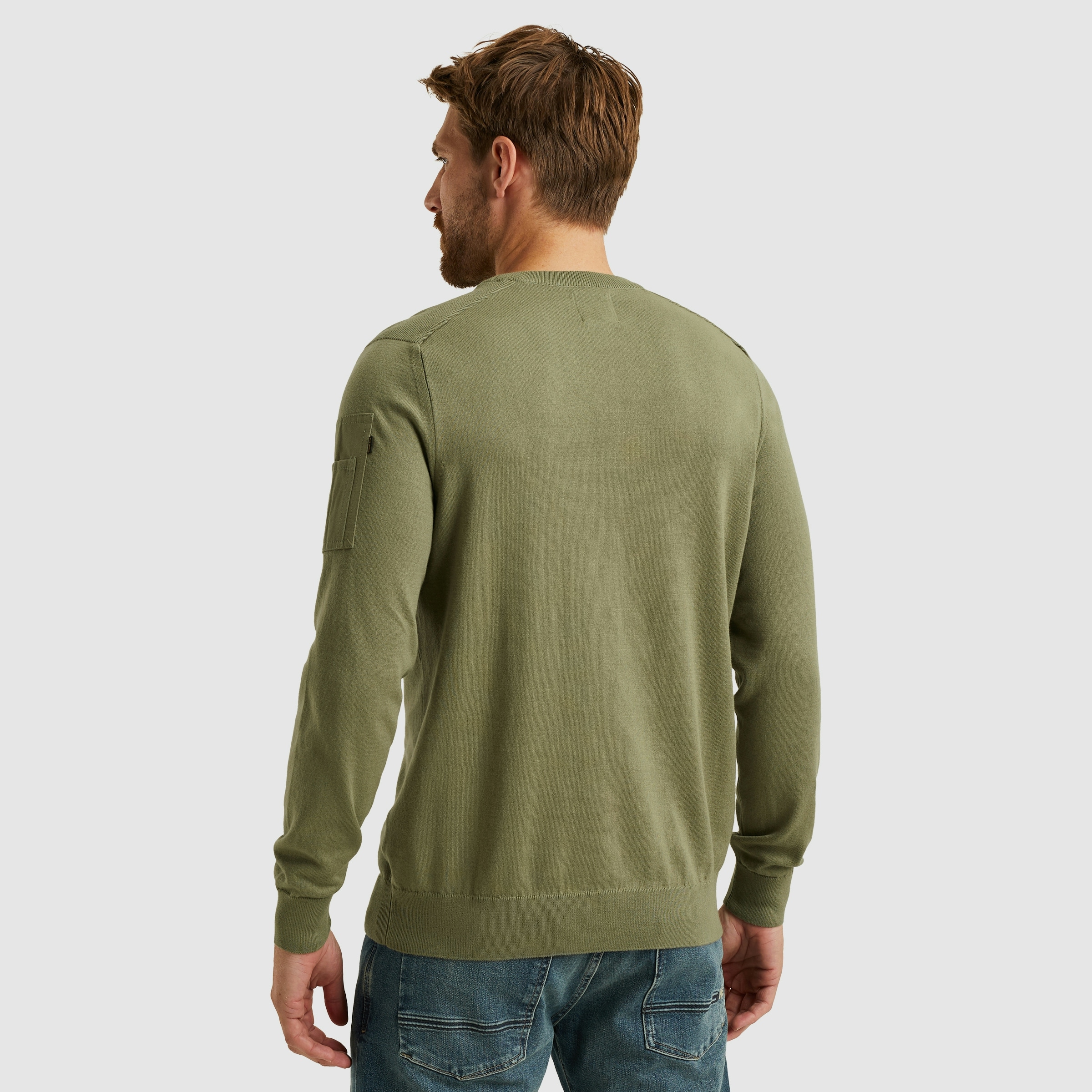 PME LEGEND Rundhalspullover mit Logo Stickerei